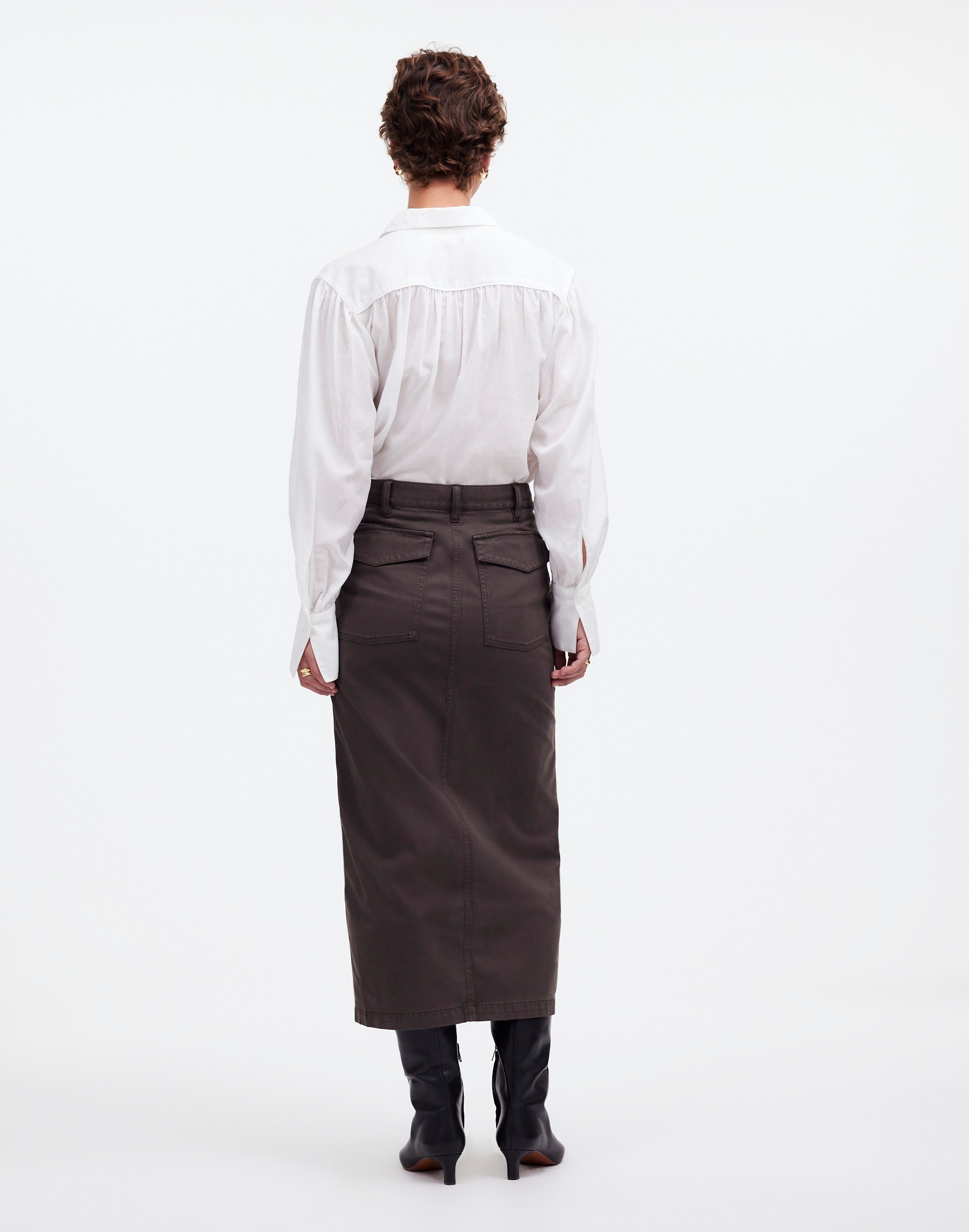 Twill Patch Pocket Midi Skirt | Madewell