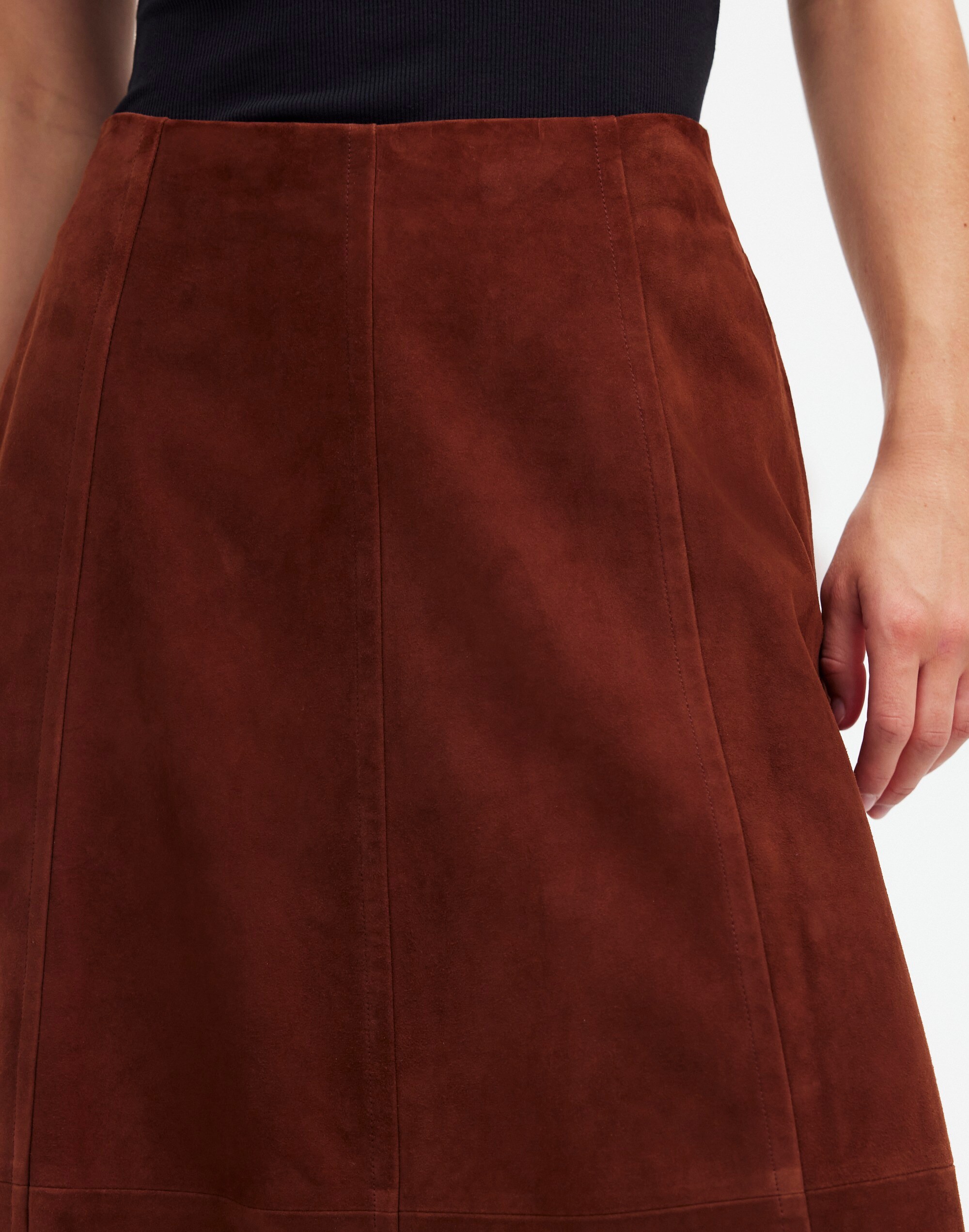 Suede Seamed Midi Skirt | Madewell