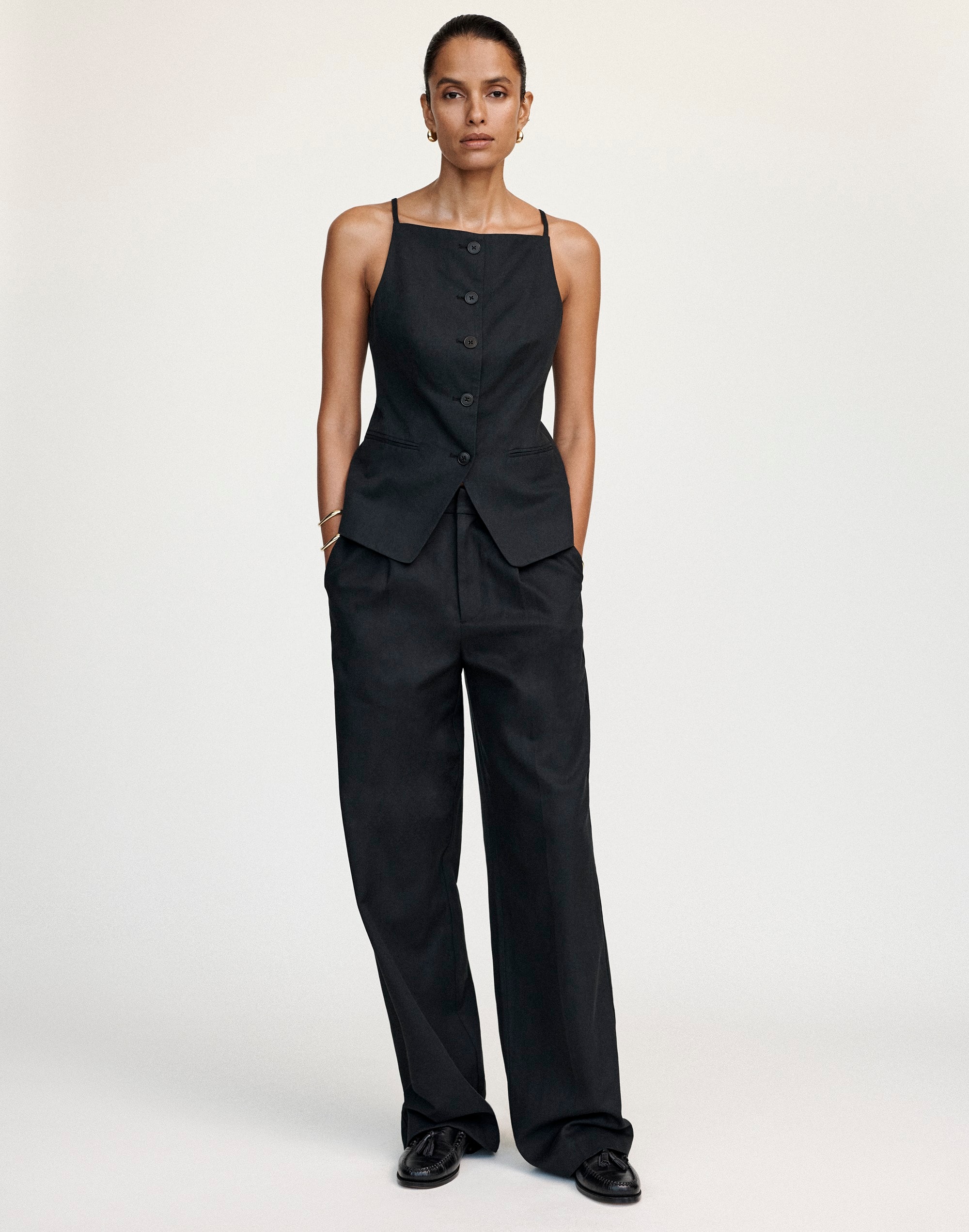 Slouchy Straight Pants Drapey Twill | Madewell