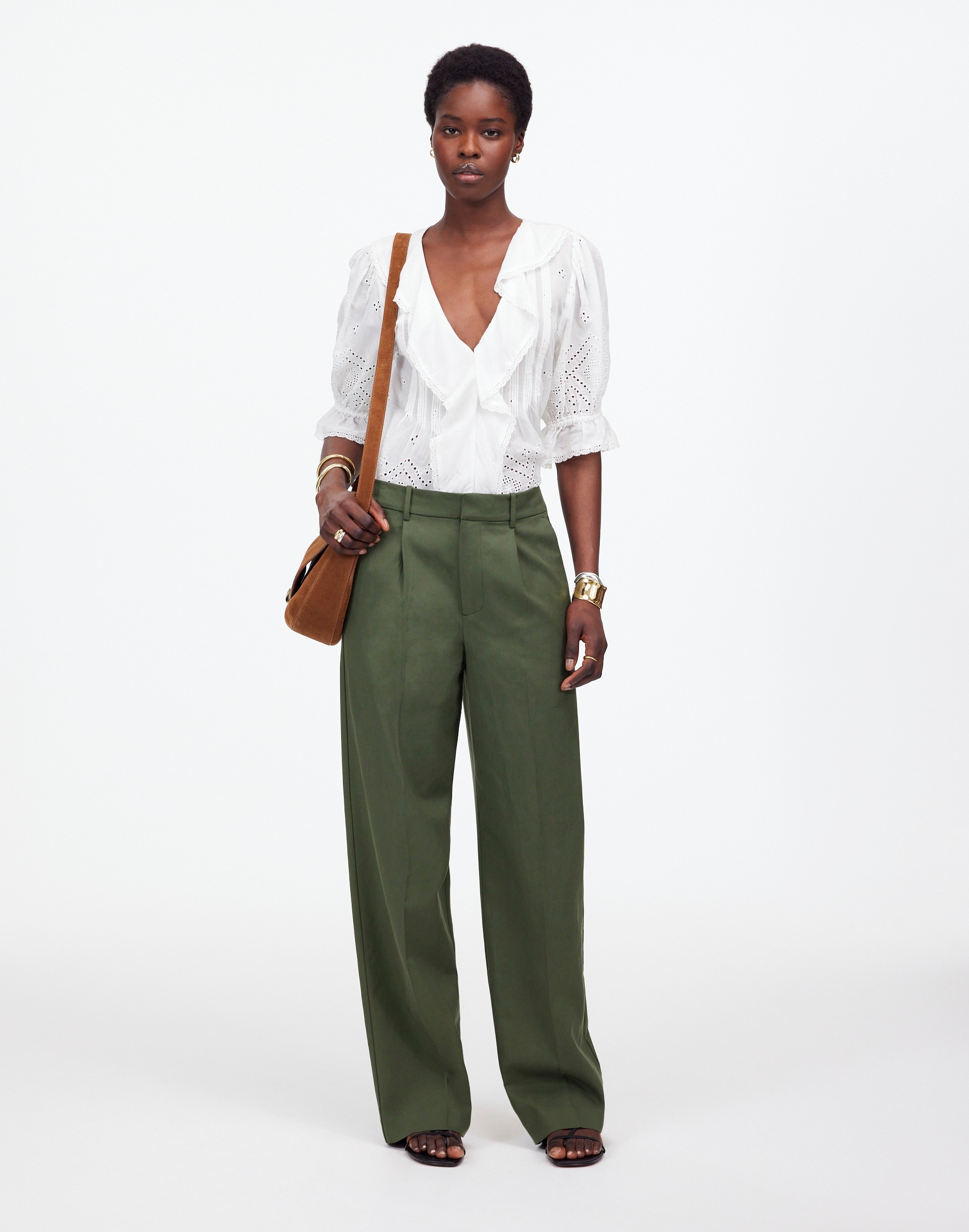 Slouchy Straight Pants Drapey Twill | Madewell