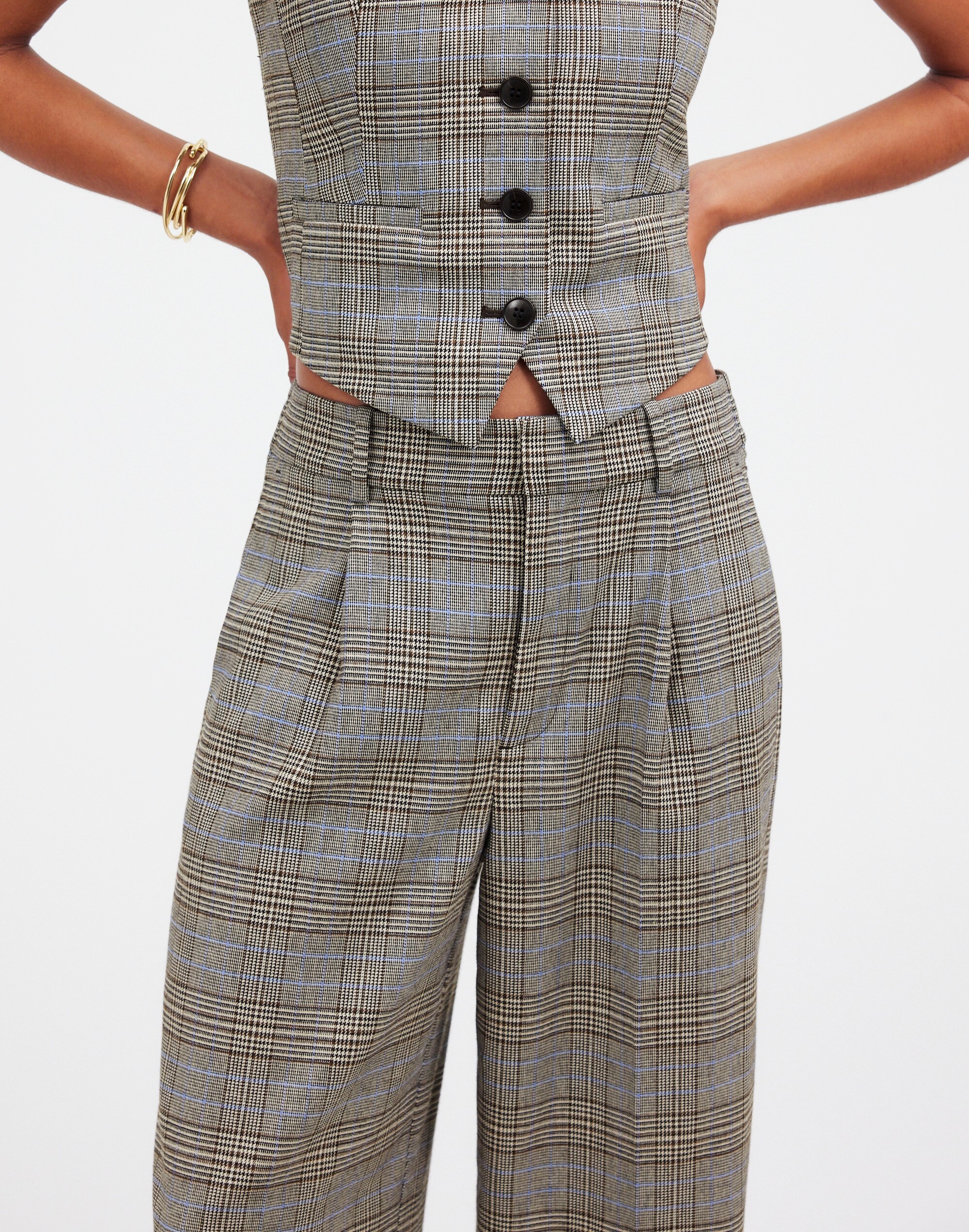 Slouchy Straight Pants Yarn-Dyed Plaid | Madewell