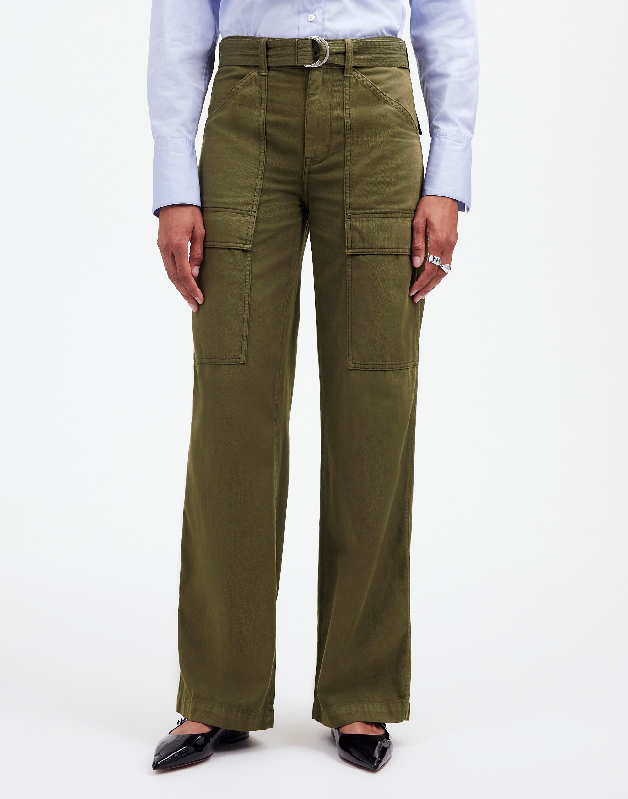 Belted Slouchy Straight Cargo Pants Garment Dye | Madewell