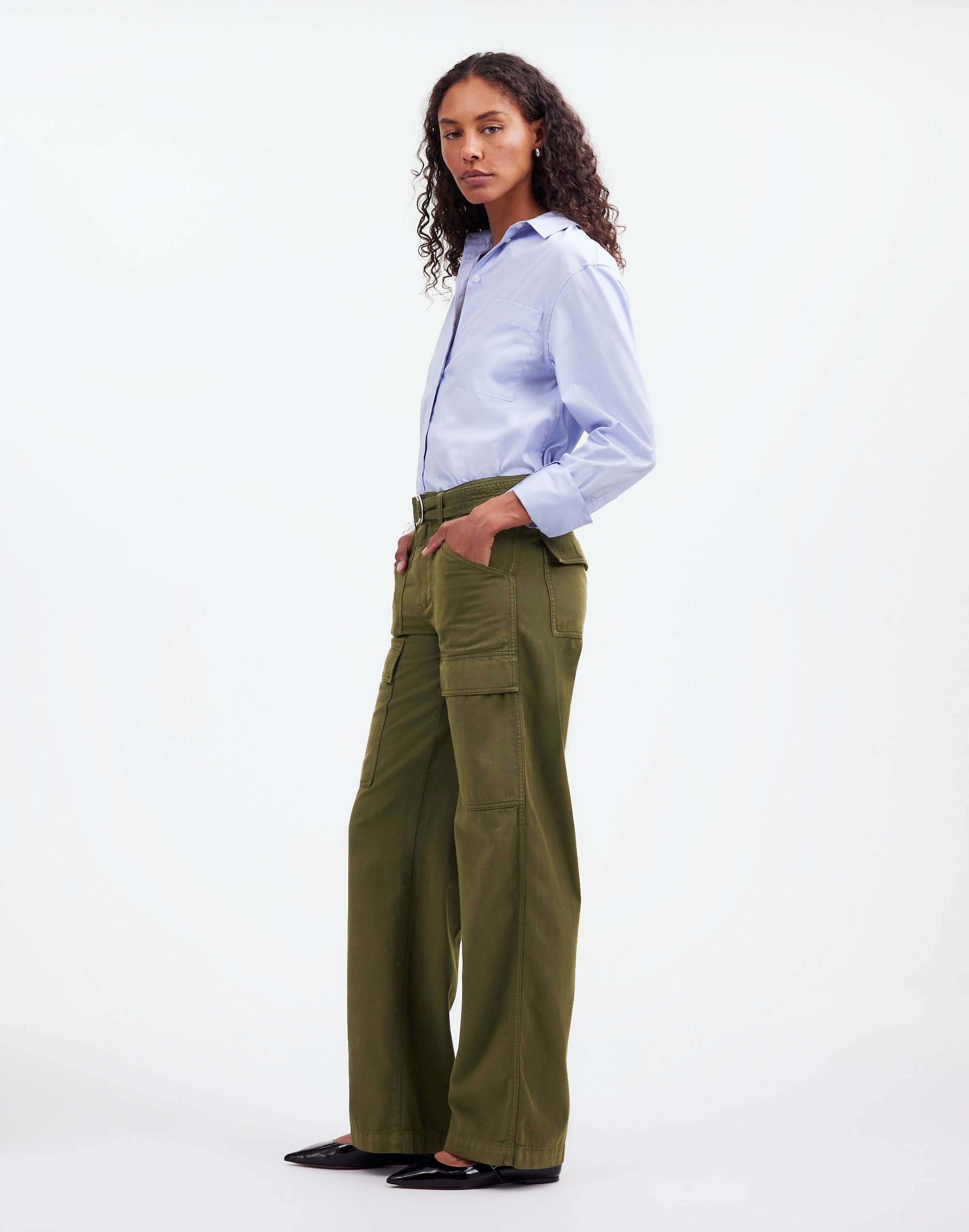 Belted Slouchy Straight Cargo Pants Garment Dye | Madewell