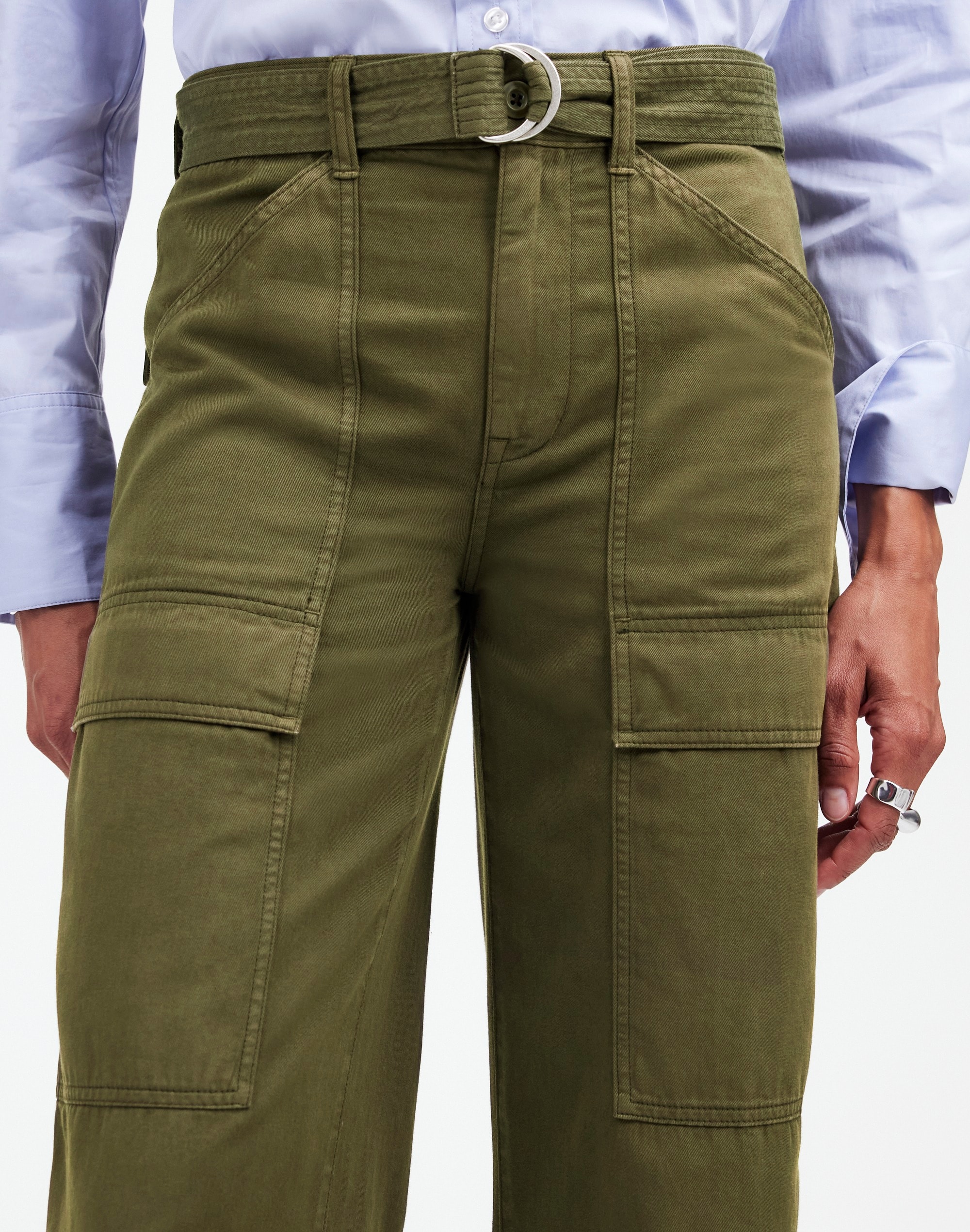 Belted Slouchy Straight Cargo Pants Garment Dye | Madewell