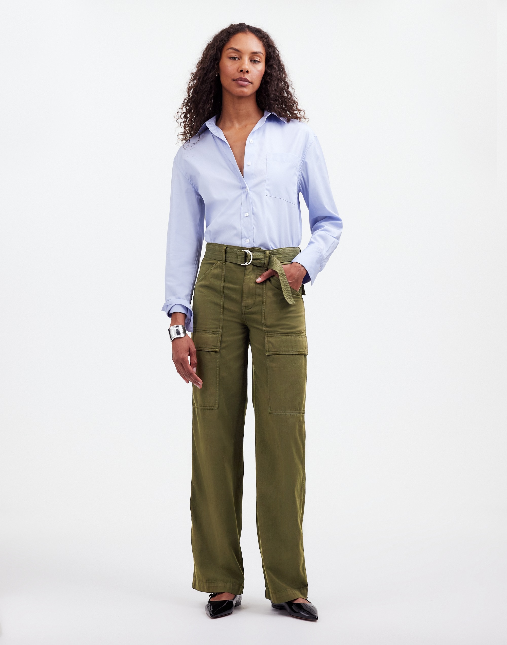 Belted Slouchy Straight Cargo Pants Garment Dye | Madewell