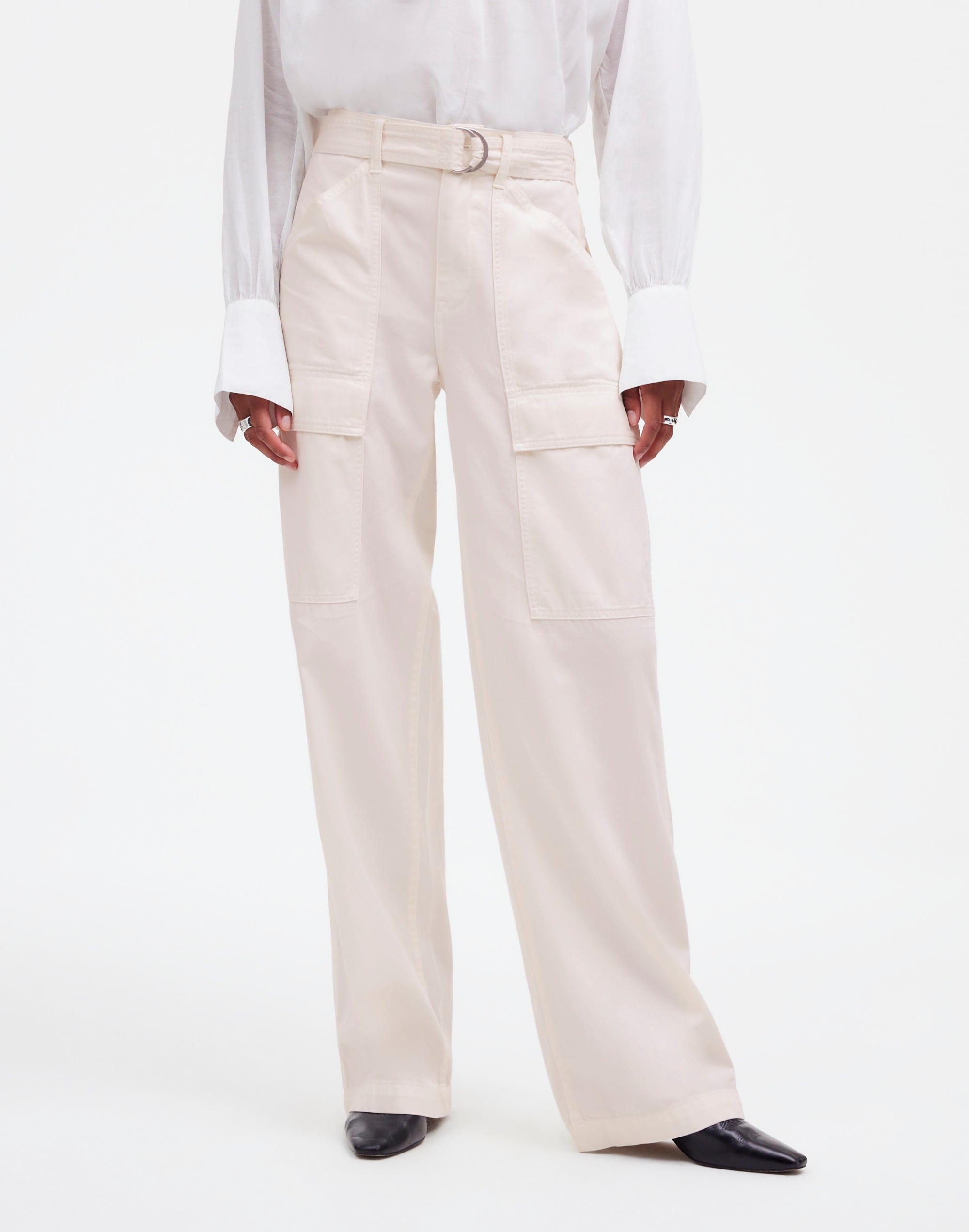 Tall Belted Slouchy Straight Cargo Pants Garment Dye | Madewell