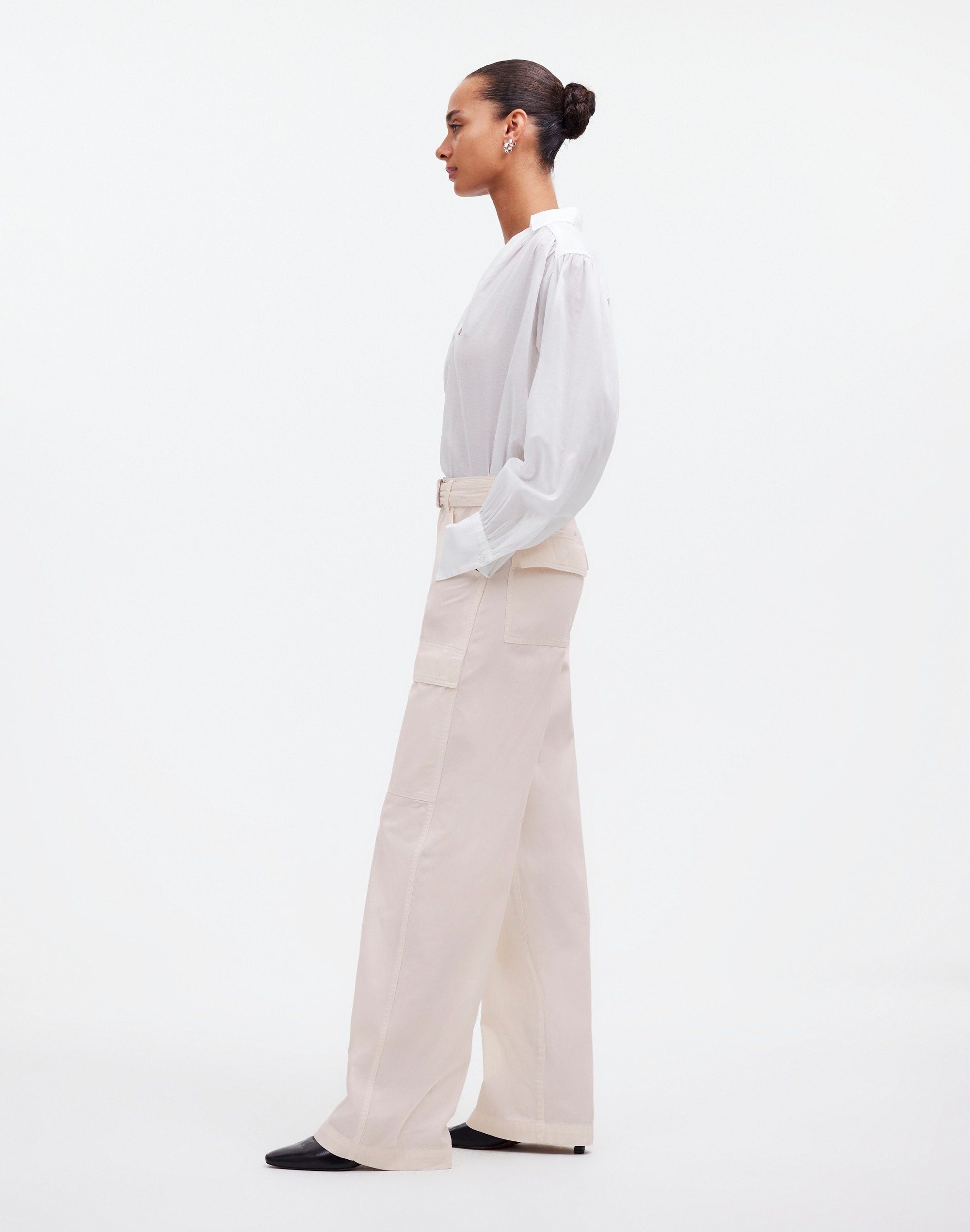 Tall Belted Slouchy Straight Cargo Pants Garment Dye | Madewell