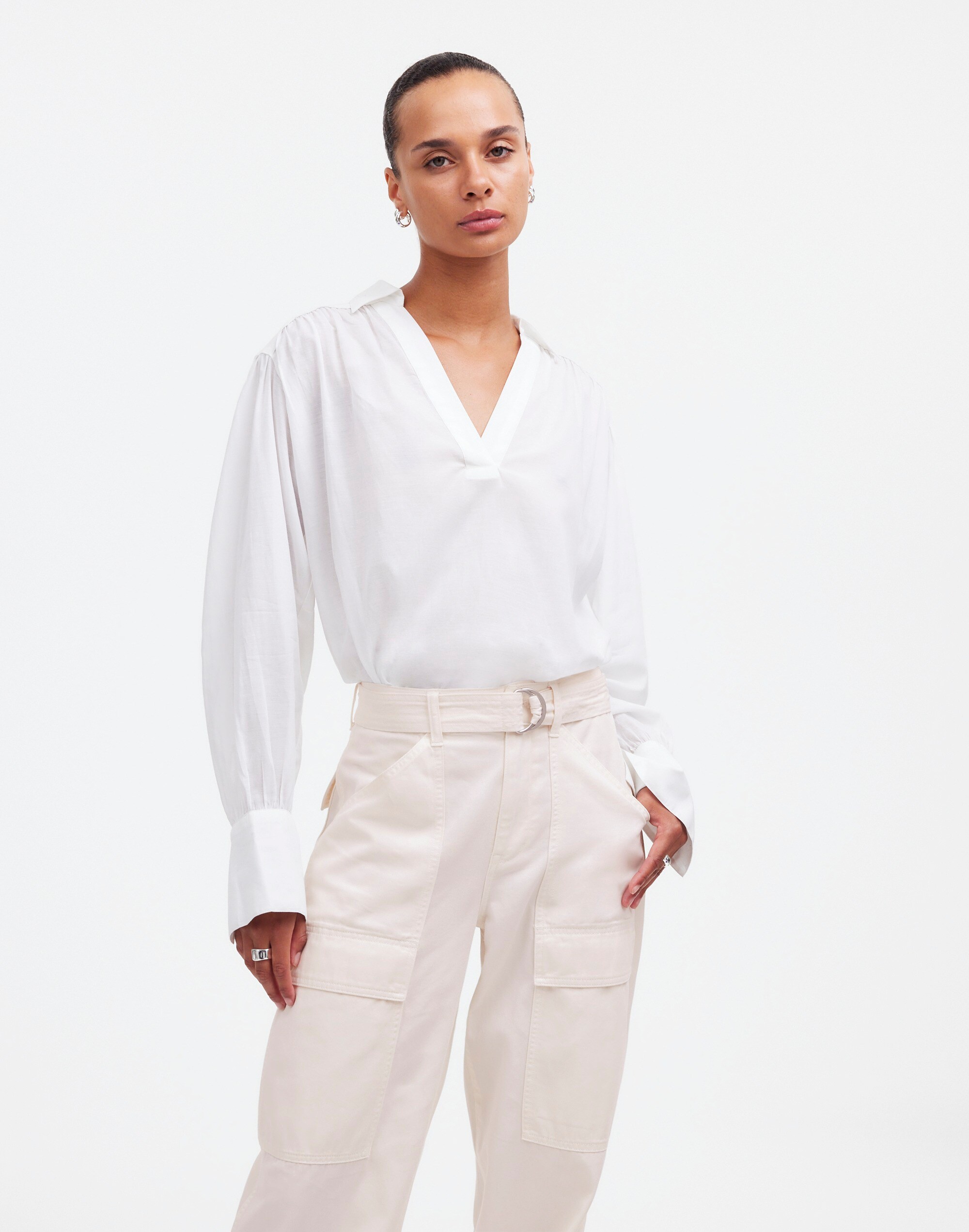 Tall Belted Slouchy Straight Cargo Pants Garment Dye | Madewell