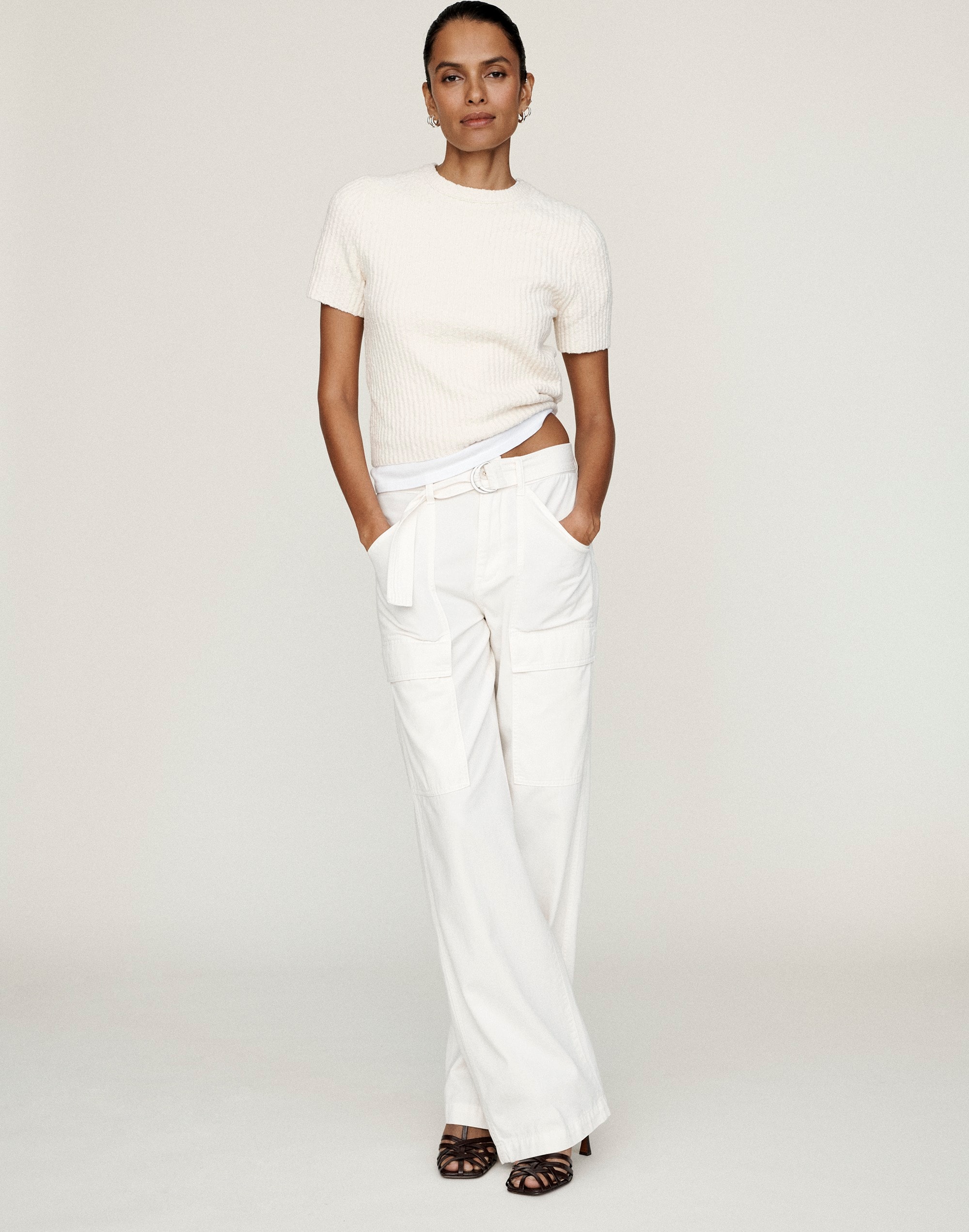 Tall Belted Slouchy Straight Cargo Pants Garment Dye | Madewell