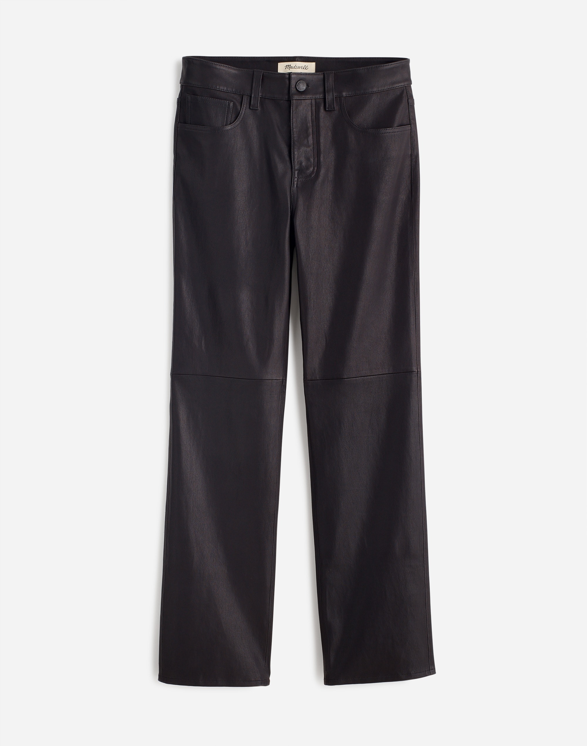 The '90s Straight Mid-Rise Pant Leather | Madewell