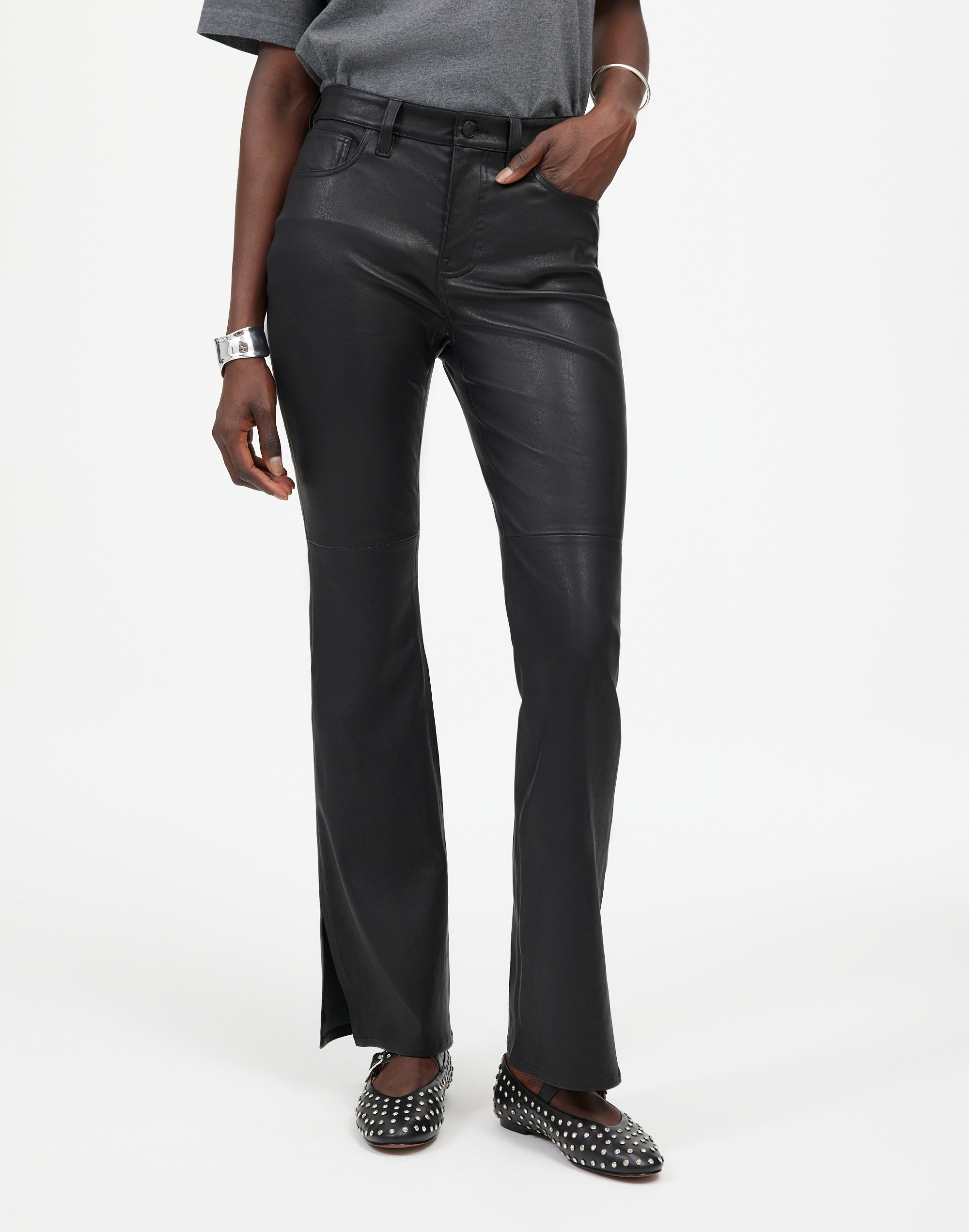 Kick Out Full-Length Pants Leather | Madewell