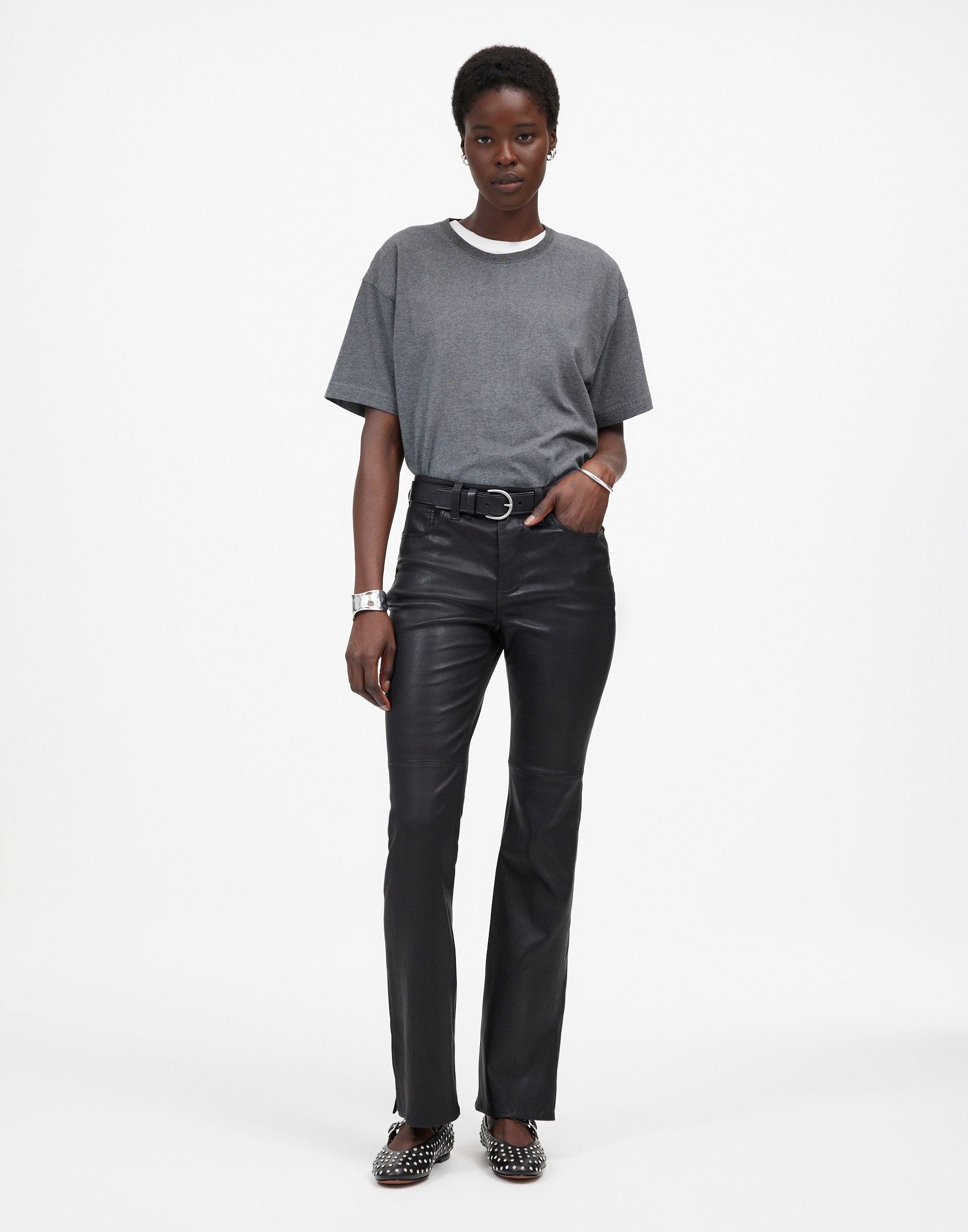 Kick Out Full-Length Pants Leather | Madewell