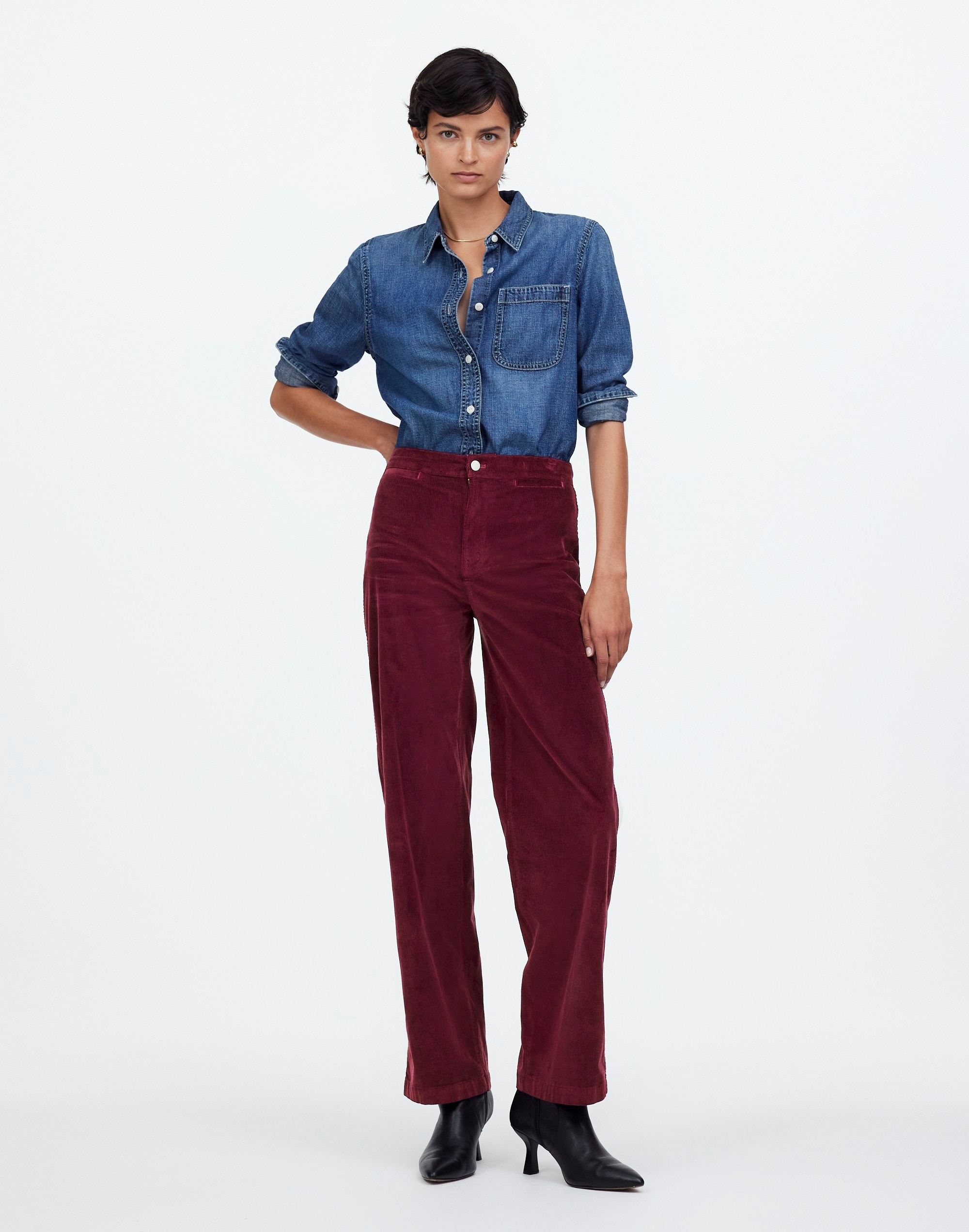 Mw The Emmett Wide-leg Pant In Bordeaux