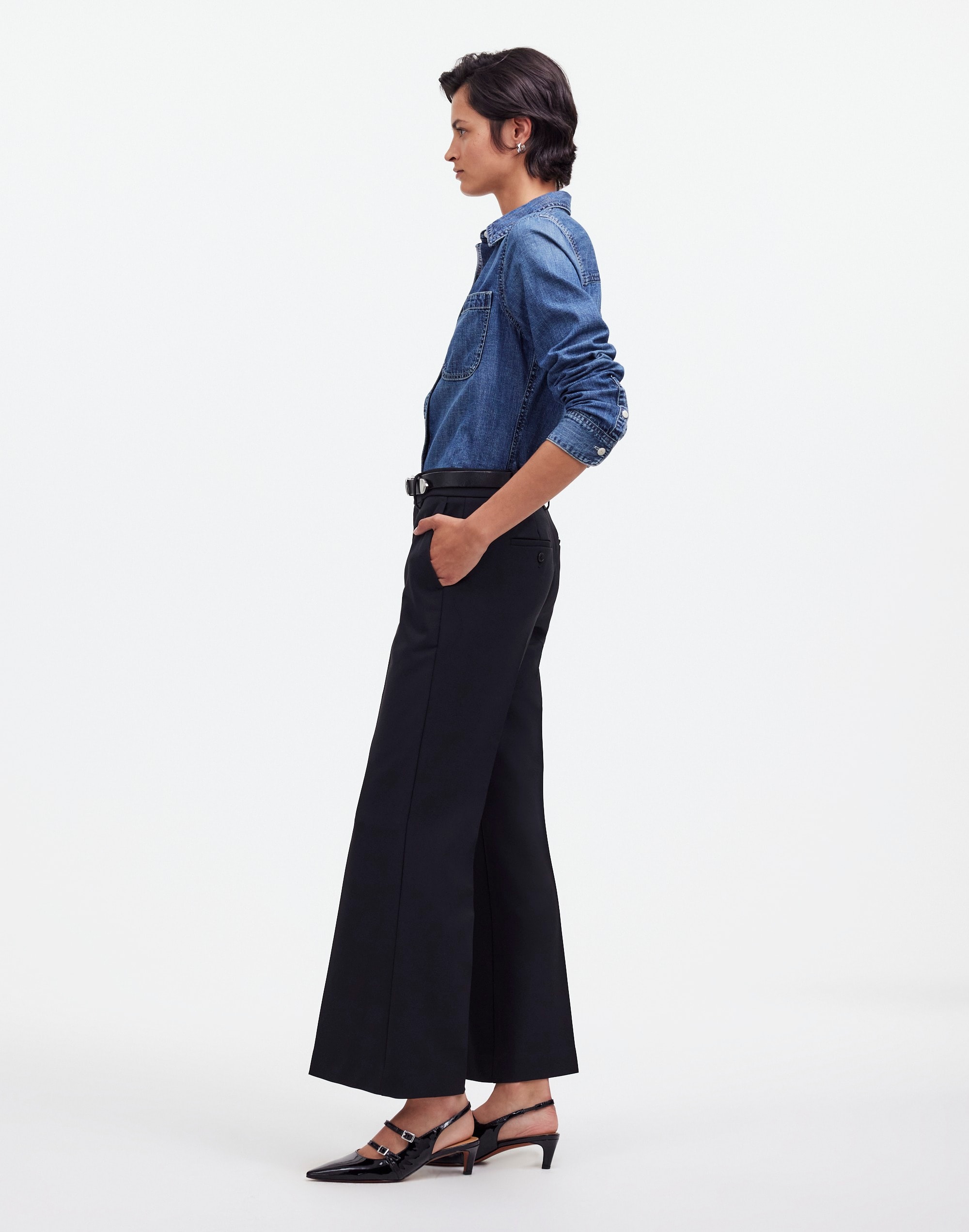 Kick Out Crop Pants Wool-Blend Twill | Madewell