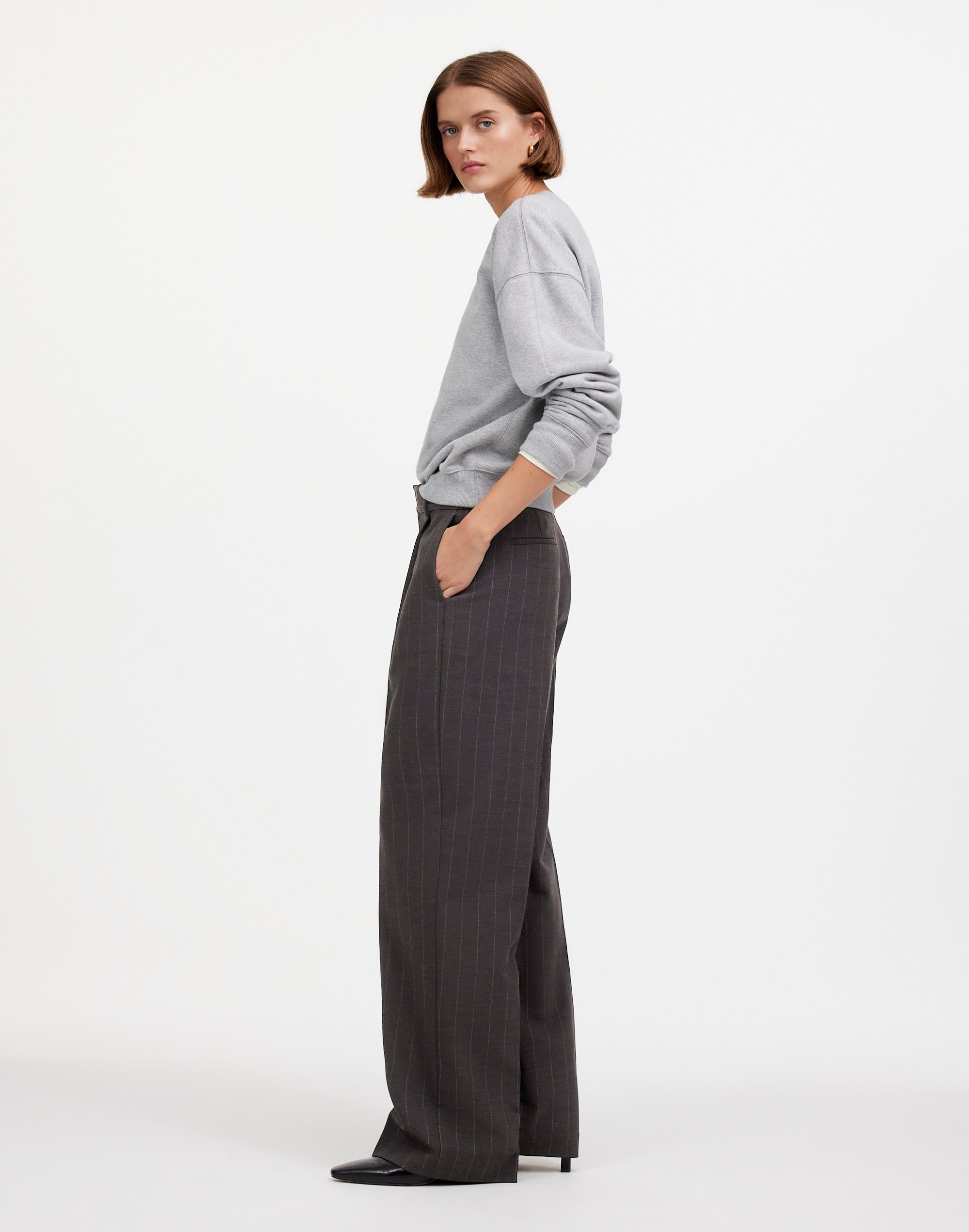 Slouchy Straight Pants Stripe | Madewell