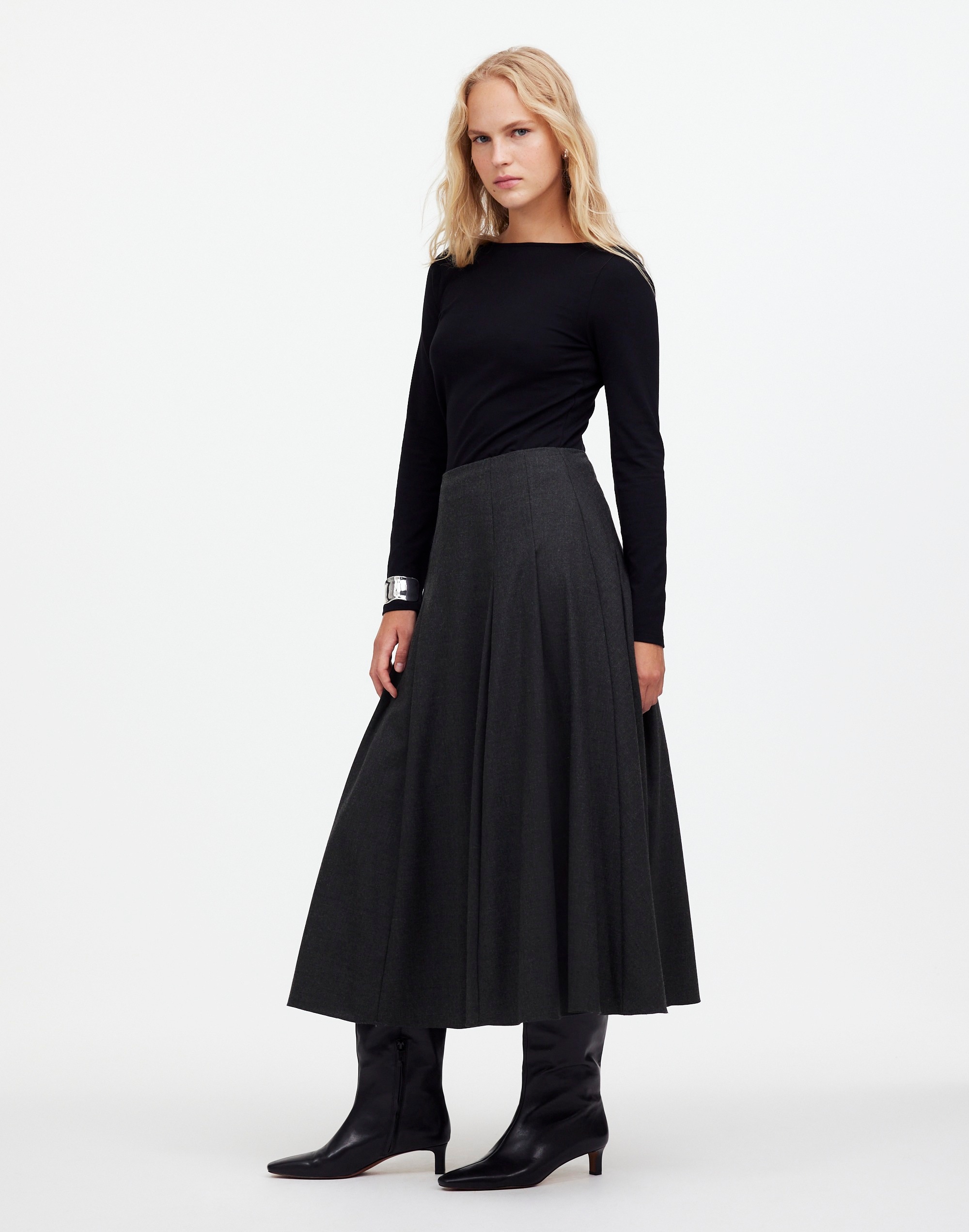 Flannel Pleated Maxi Skirt | Madewell