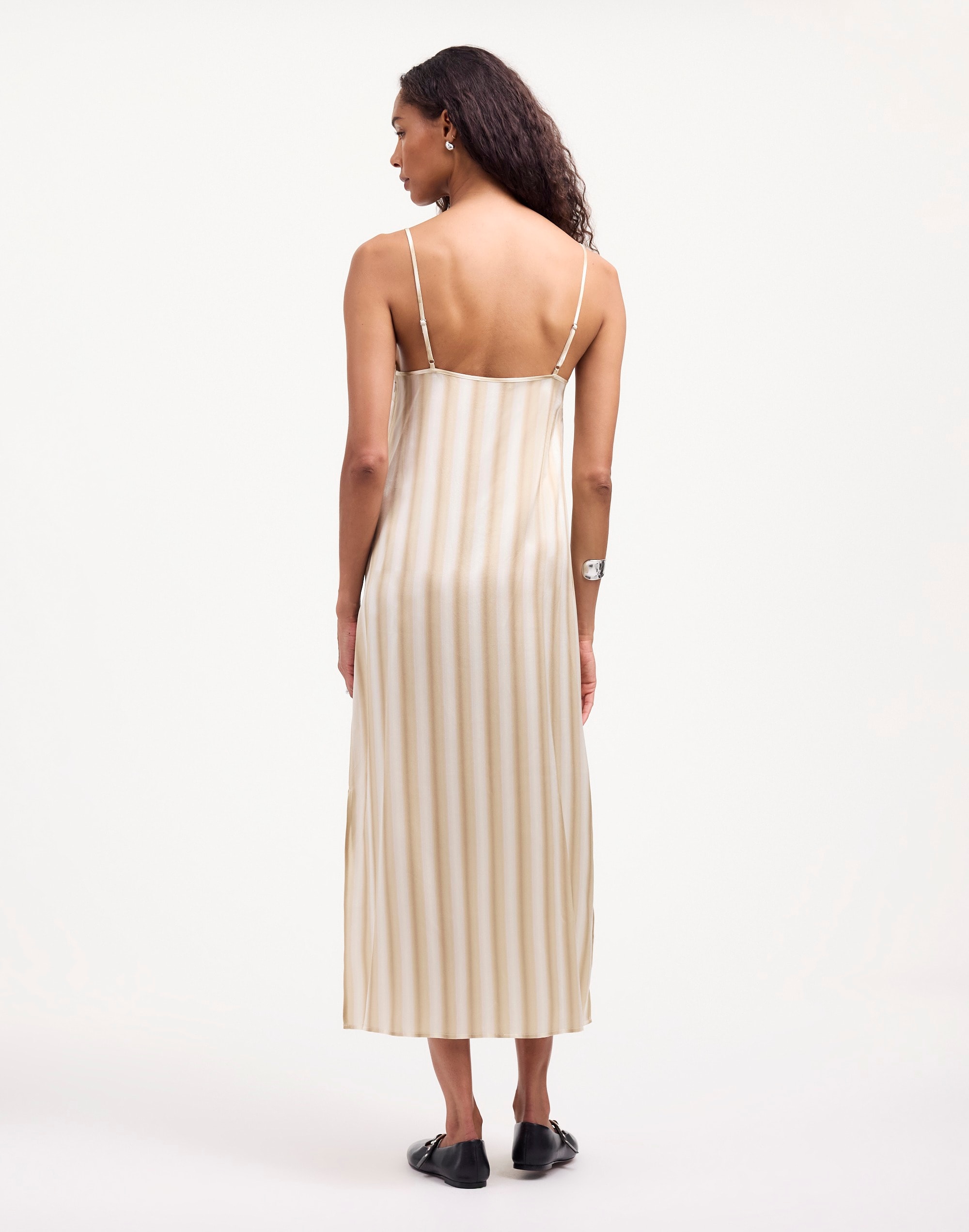 Midi Slip Dress Stripe Silk | Madewell