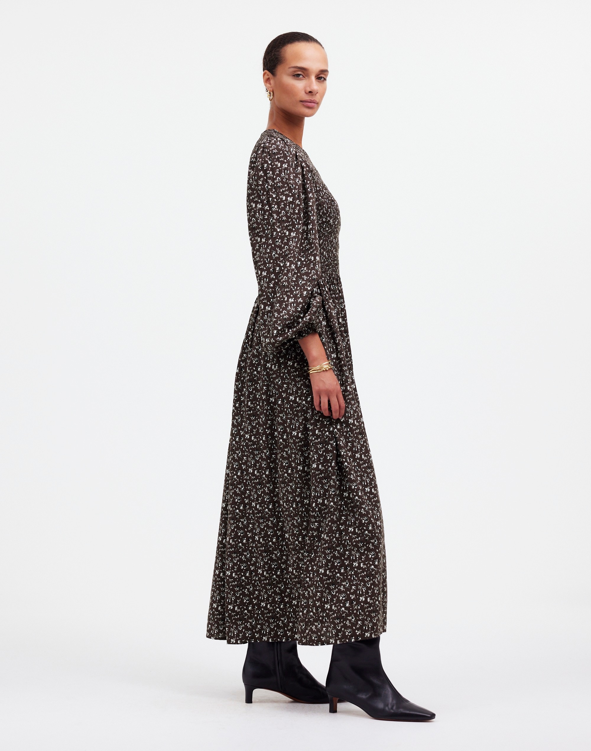 The Melody Long-Sleeve Smocked Midi Dress | Madewell