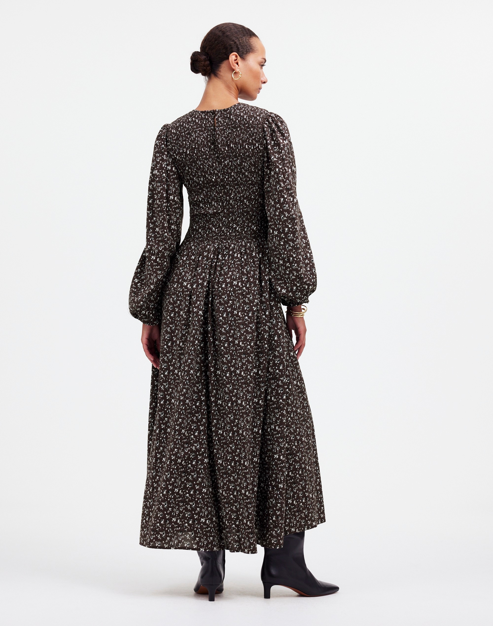 The Melody Long-Sleeve Smocked Midi Dress | Madewell