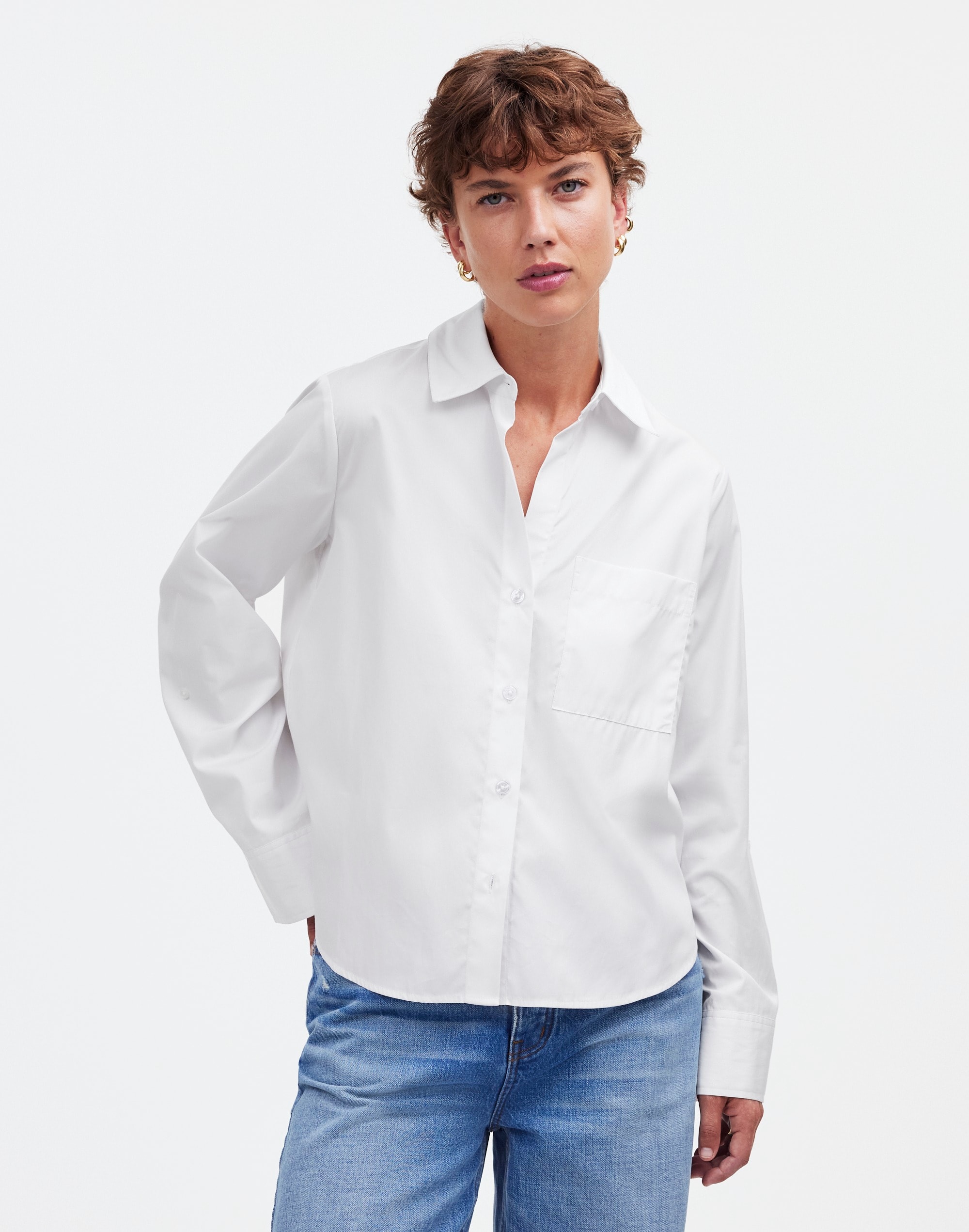 Easy Y-Neck Button-Up Shirt | Madewell