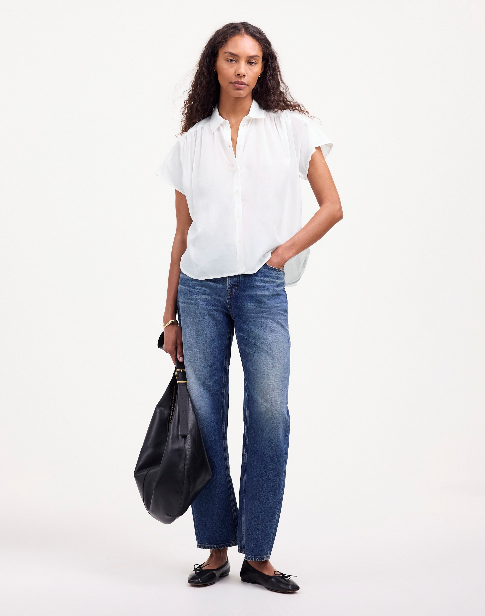 Cap-Sleeve A-Line Top | Madewell