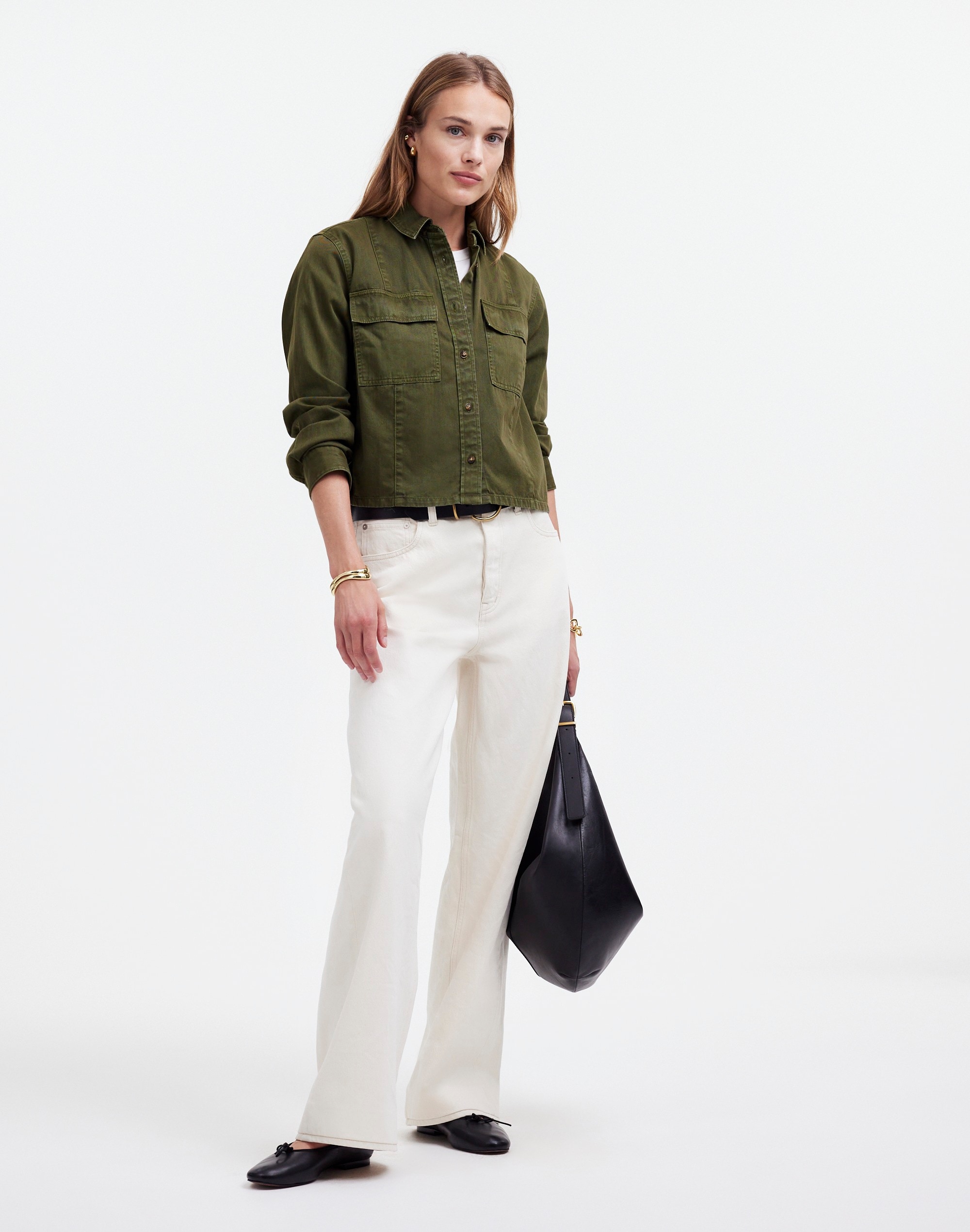 Pintucked Long-Sleeve Shirt Chino | Madewell