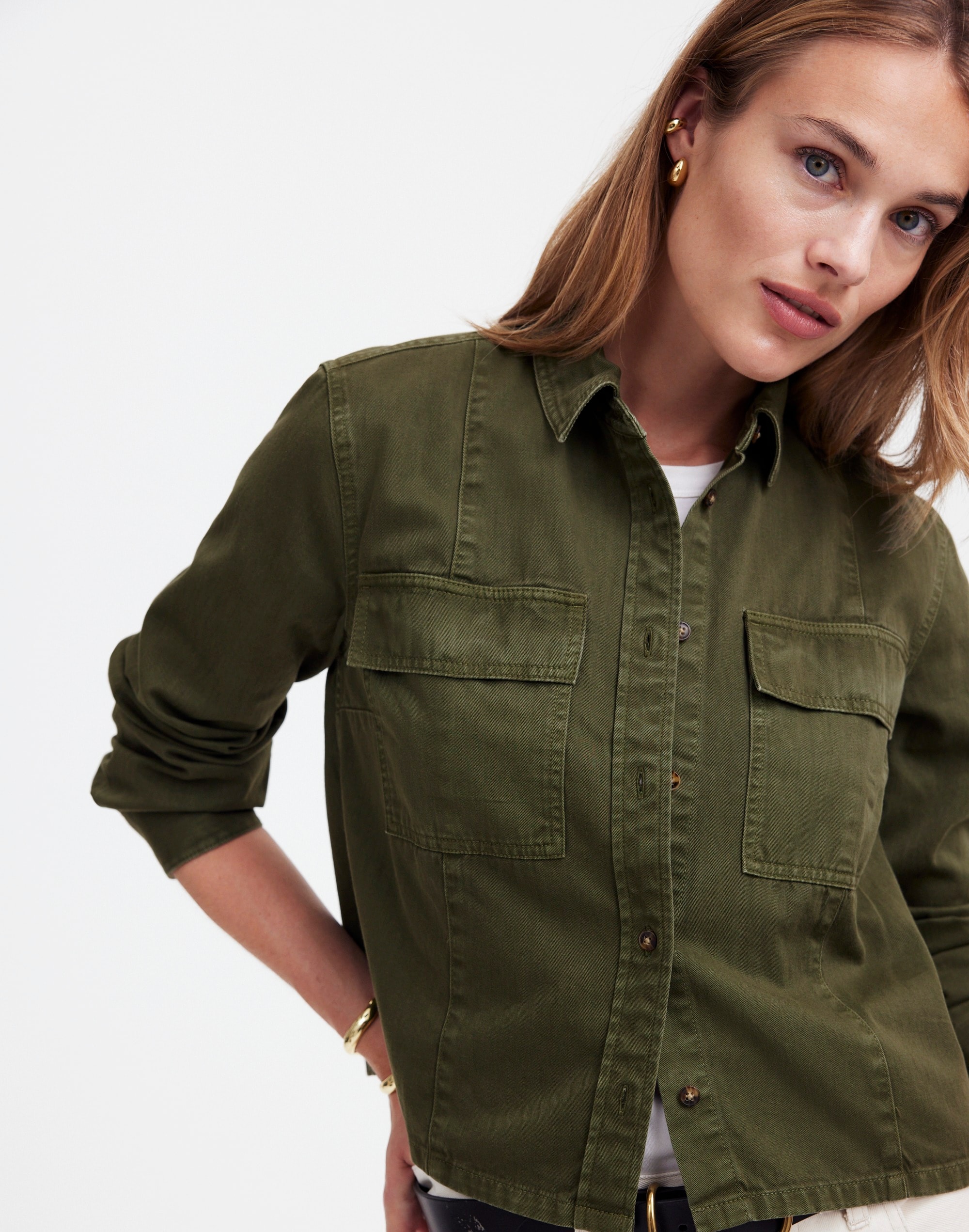 Pintucked Long-Sleeve Shirt Chino | Madewell