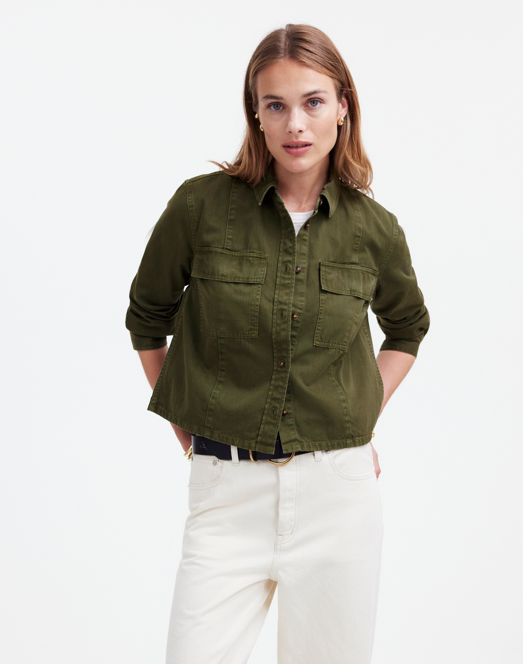 Pintucked Long-Sleeve Shirt Chino | Madewell