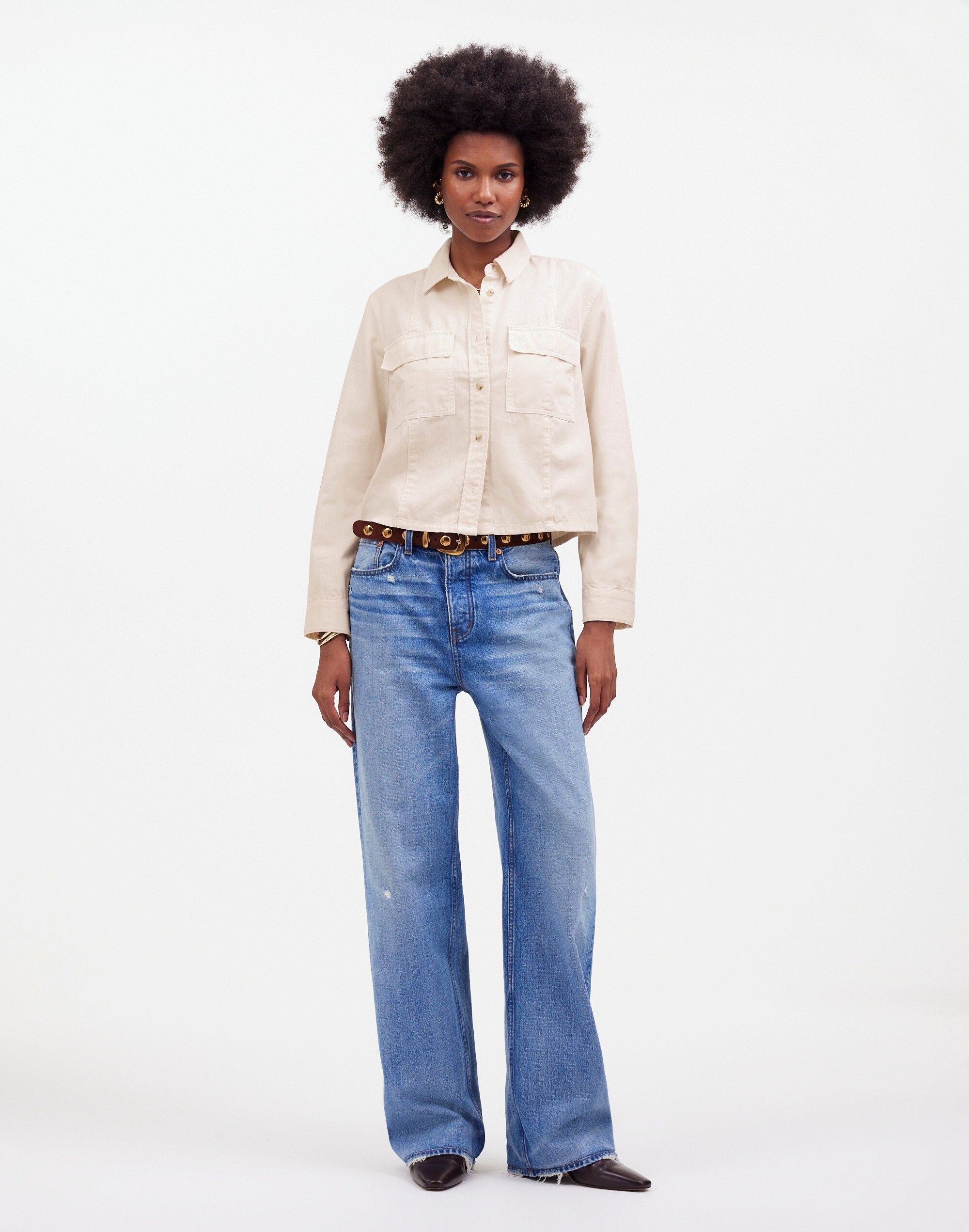 Pintucked Long-Sleeve Shirt in Chino | Madewell