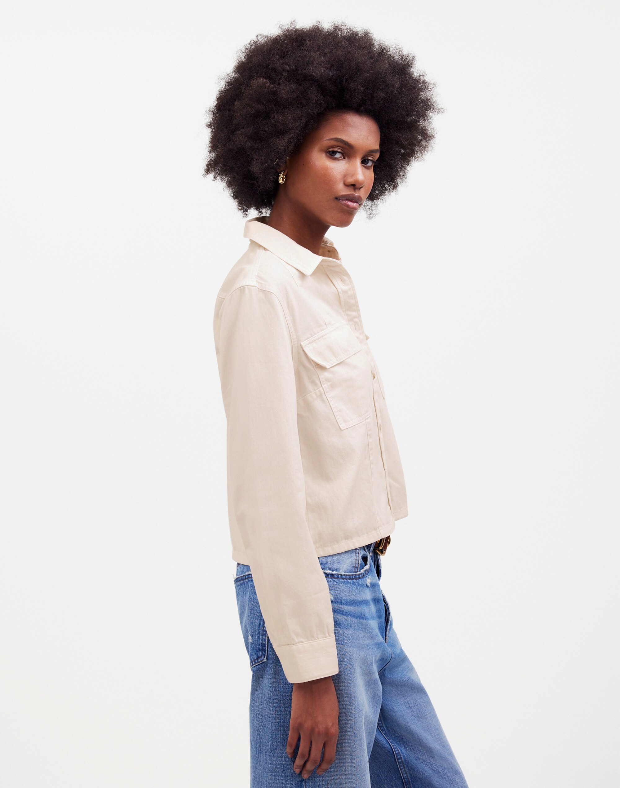 Pintucked Long-Sleeve Shirt in Chino | Madewell