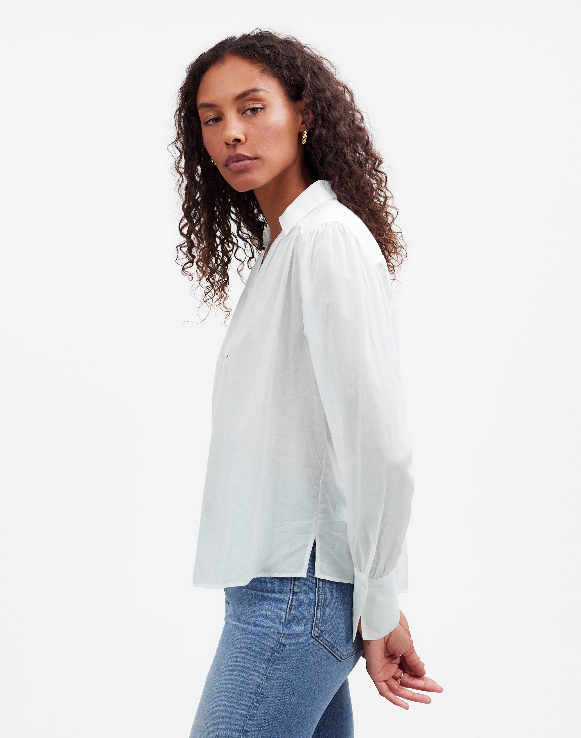 Easy Long-Sleeve Popover Shirt | Madewell