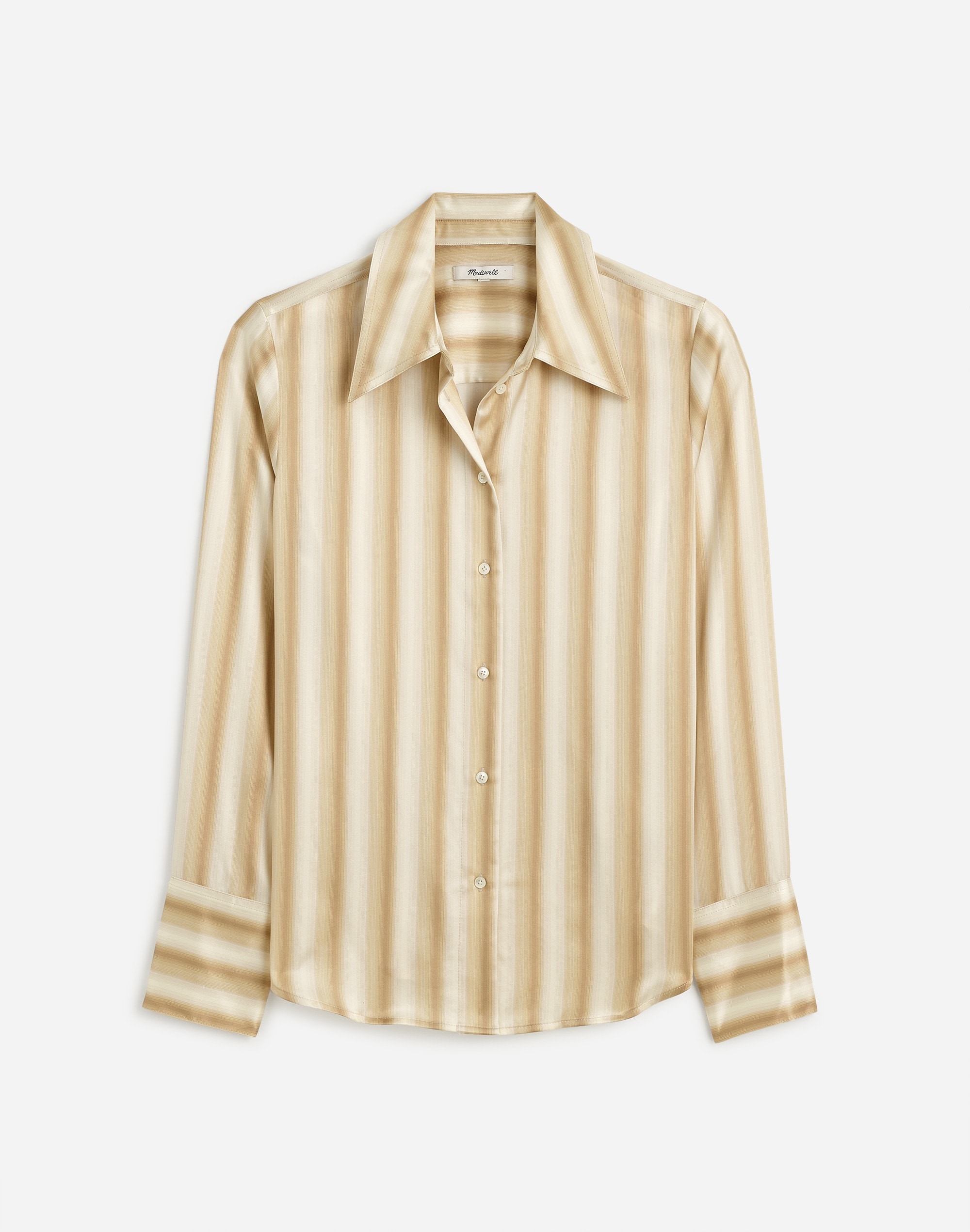 Slim Button-Up Shirt Stripe Silk | Madewell