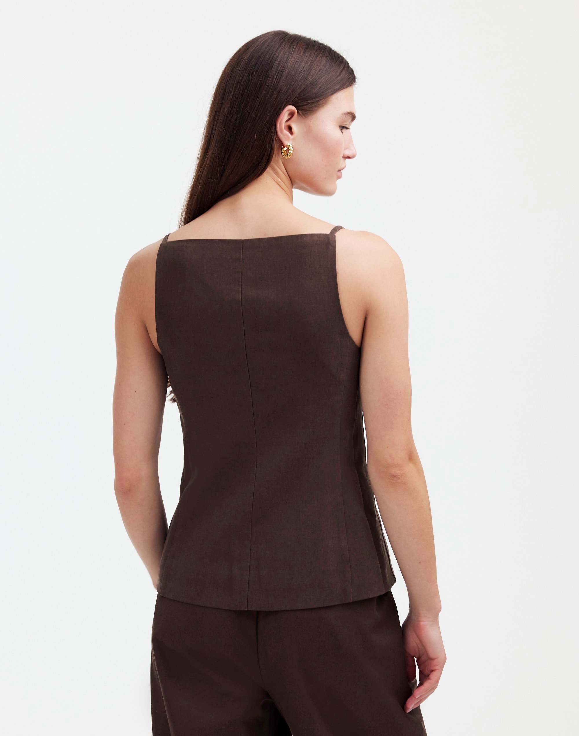 Square-Neck Vest Drapey Twill | Madewell