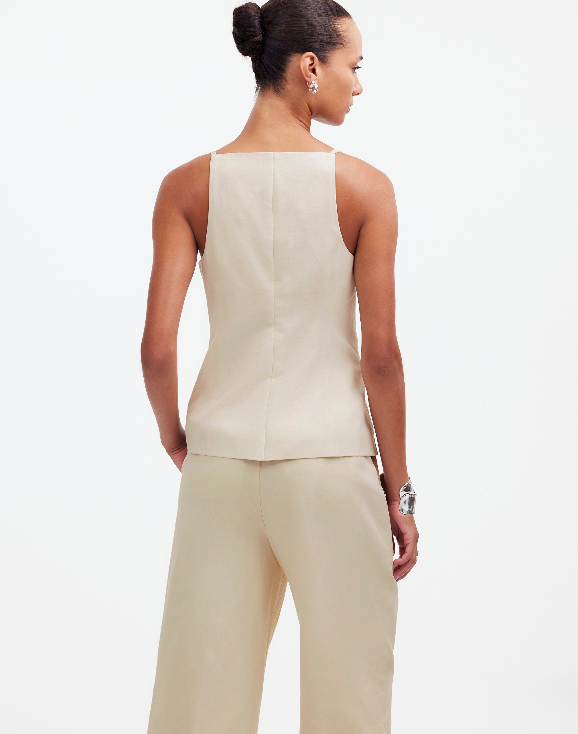 Square-Neck Vest in Drapey Twill | Madewell