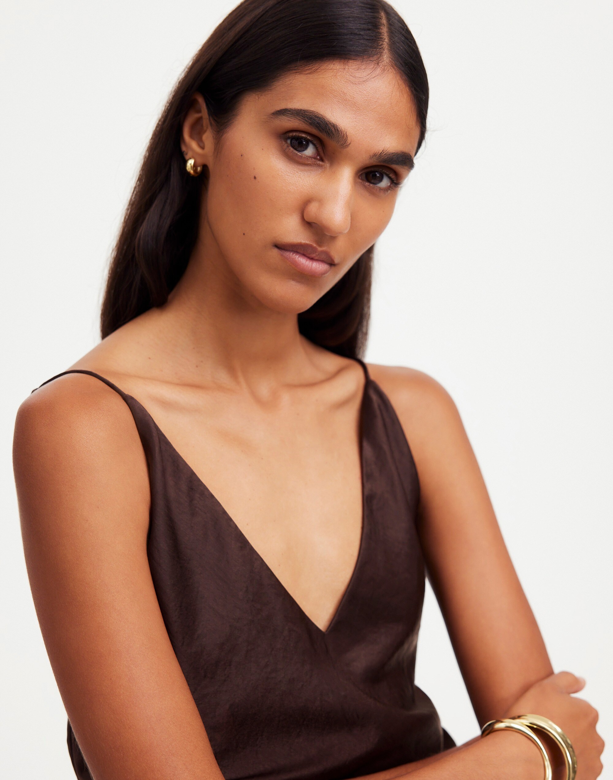 Satin V-Neck Cami Top | Madewell