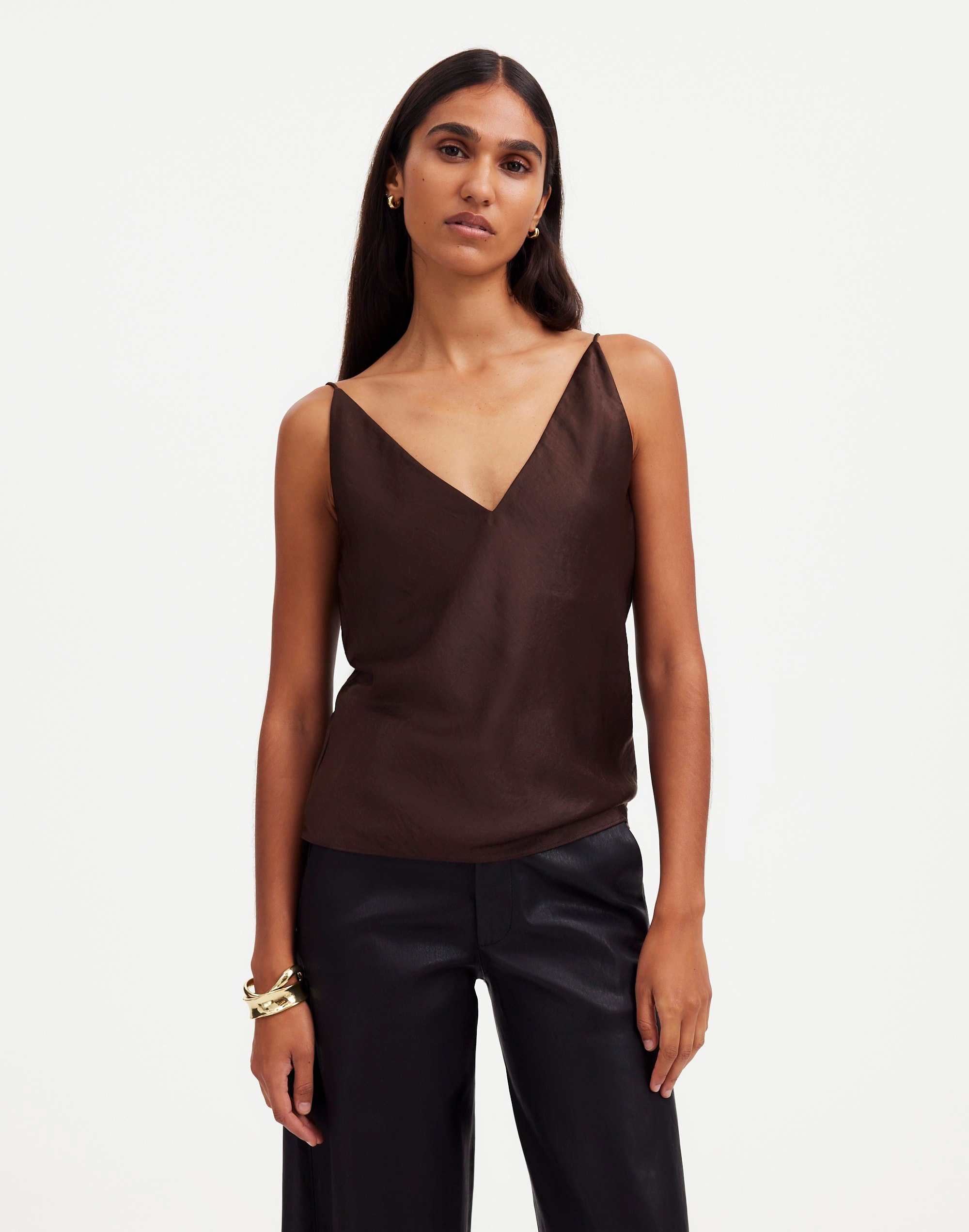 Satin V-Neck Cami Top | Madewell