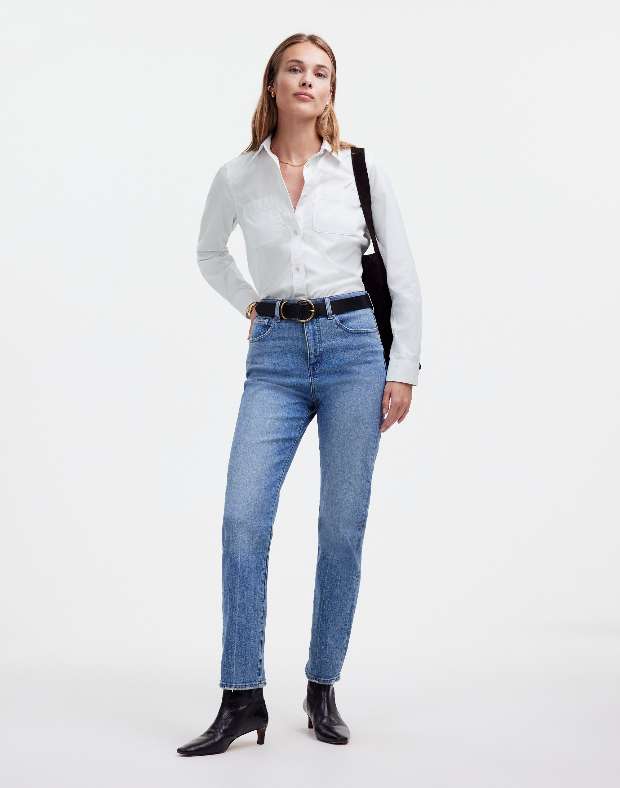 Denim Button-Up Shirt Eyelet White: Garment-Dyed Edition | Madewell