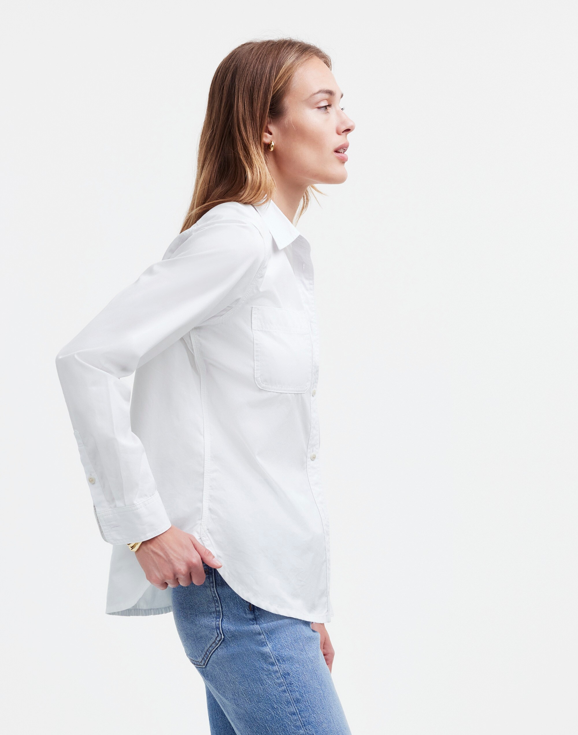 Denim Button-Up Shirt Eyelet White: Garment-Dyed Edition | Madewell