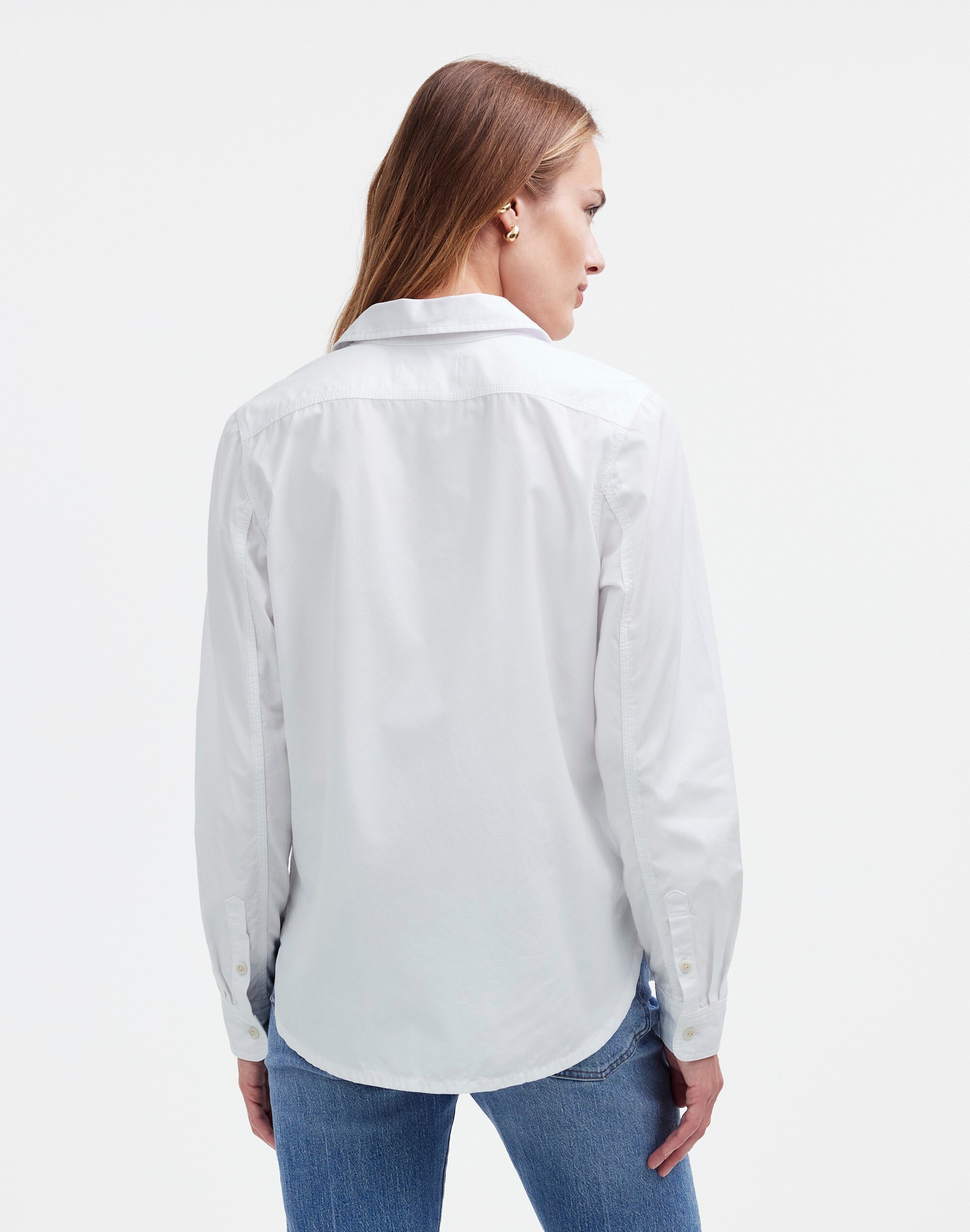 Denim Button-Up Shirt Eyelet White: Garment-Dyed Edition | Madewell