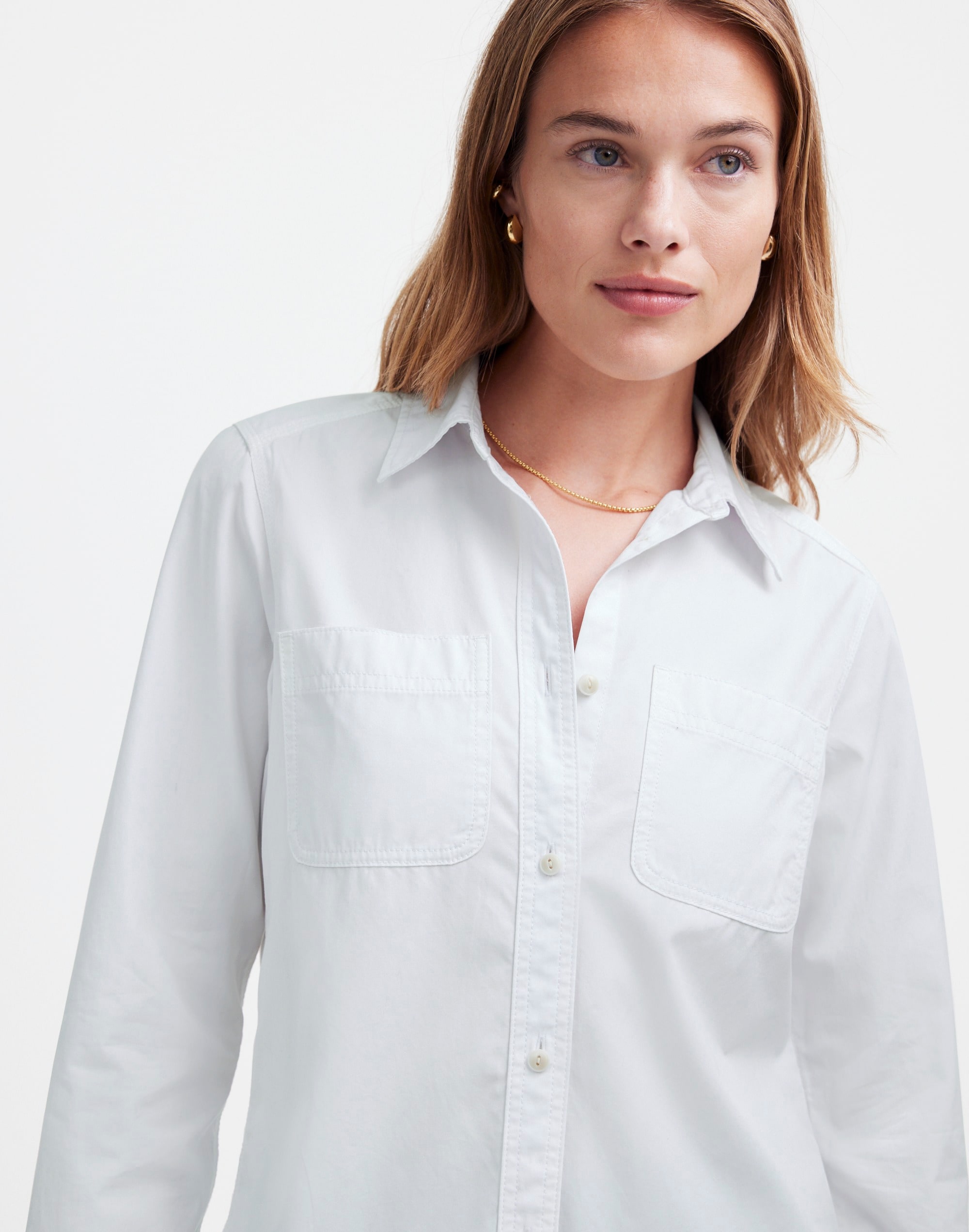 Denim Button-Up Shirt Eyelet White: Garment-Dyed Edition | Madewell