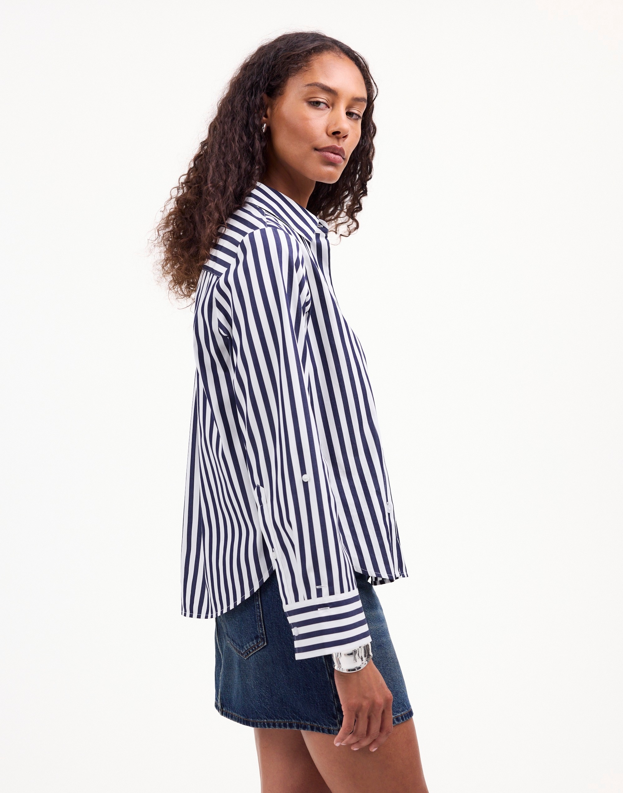 Easy Y-Neck Button-Up Shirt | Madewell