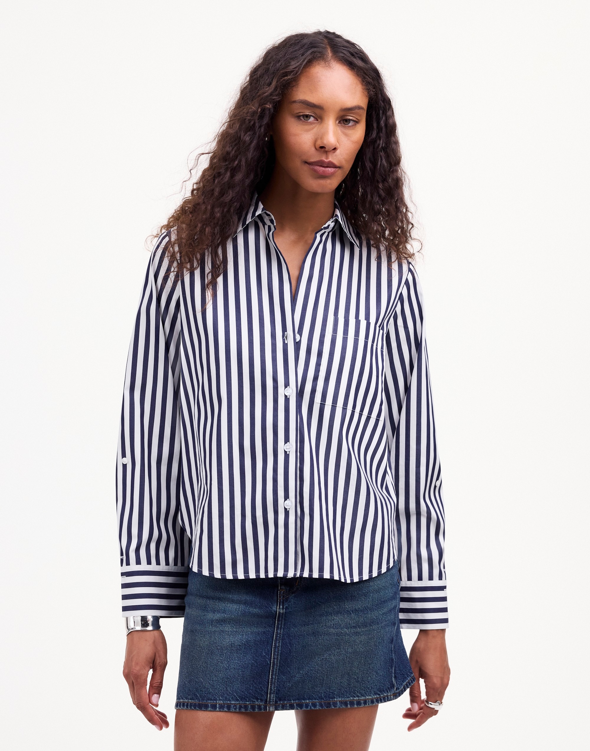 Easy Y-Neck Button-Up Shirt | Madewell