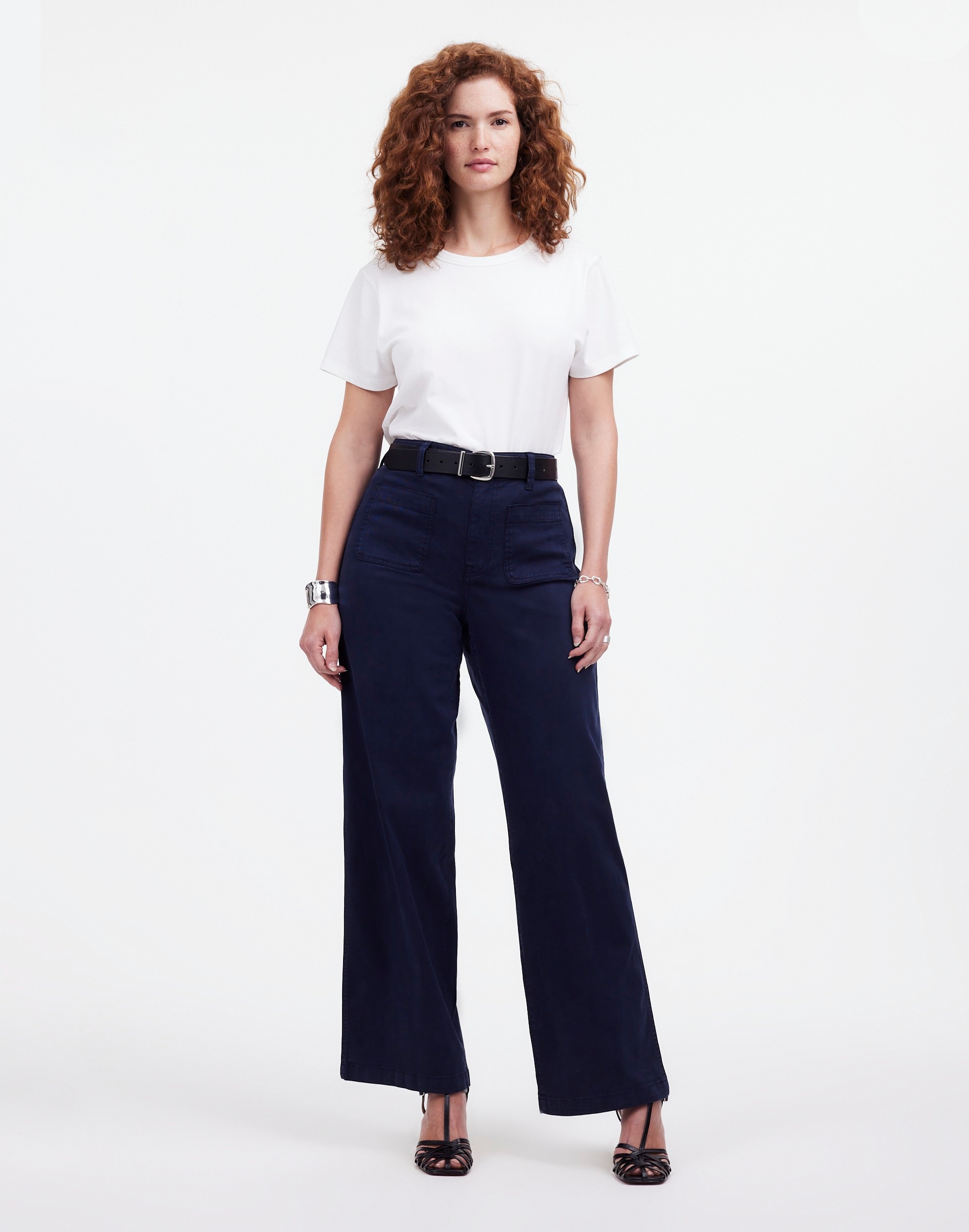 Mw The Curvy Emmett Wide-leg Full-length Pant In Classic Navy