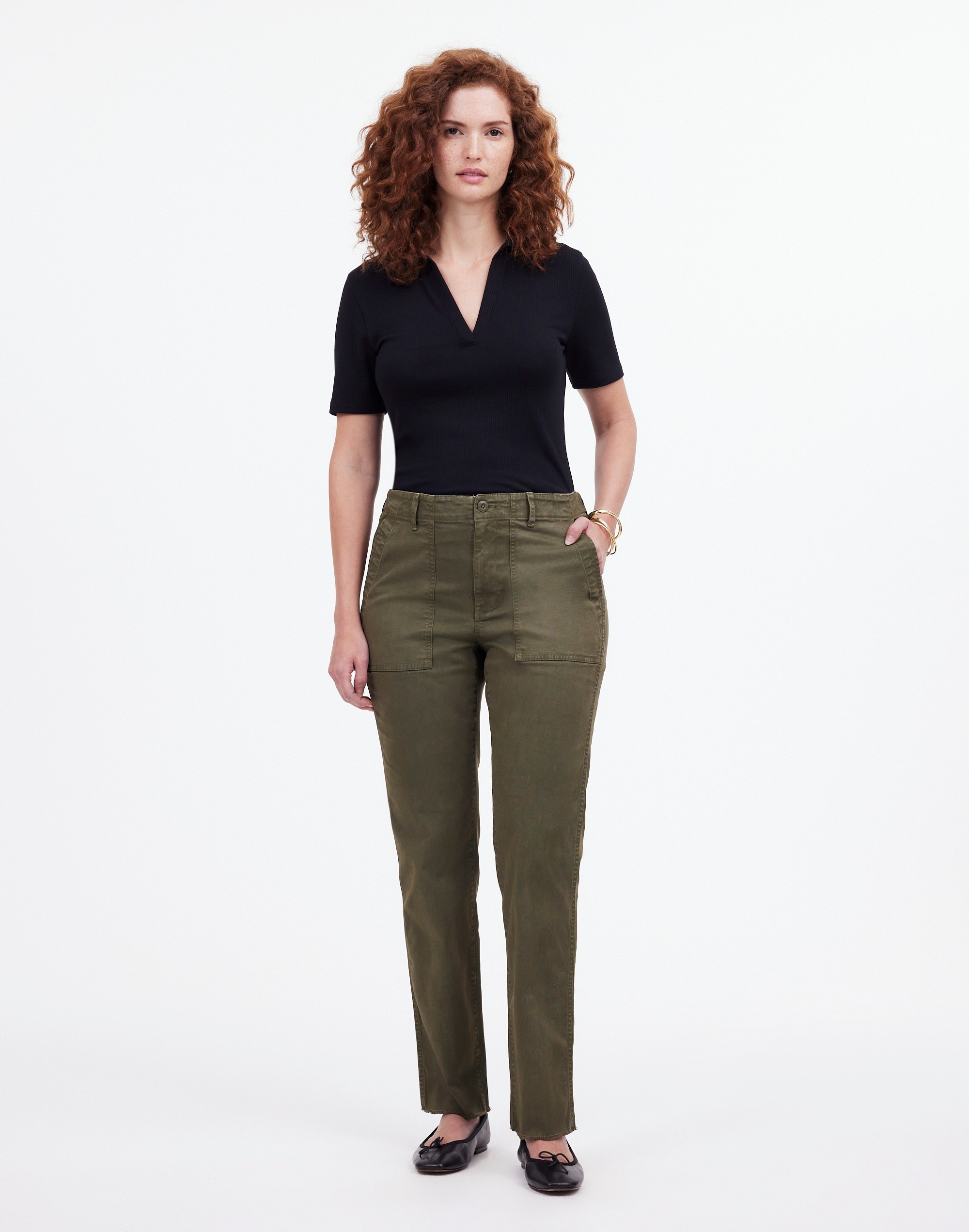 Mw The Curvy Slim Straight Trouser Pant In Faded Ivy