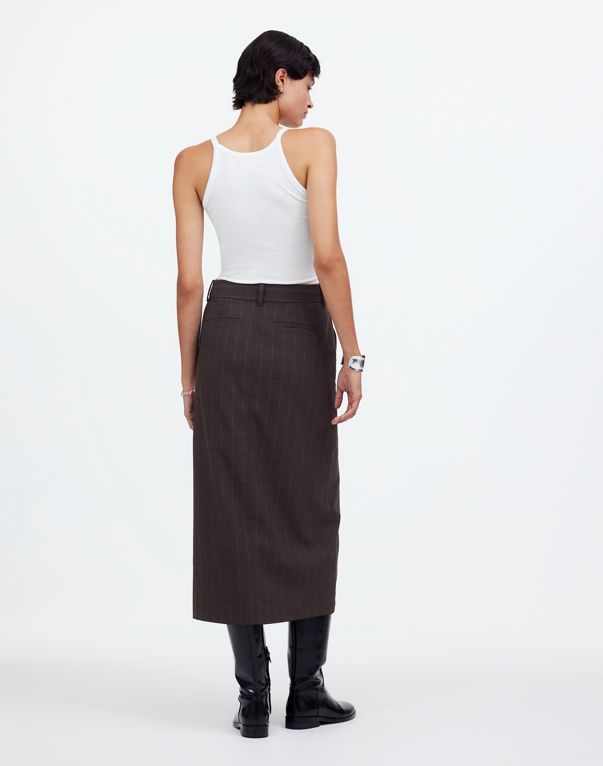 Tailored Midi Skirt Stripe | Madewell