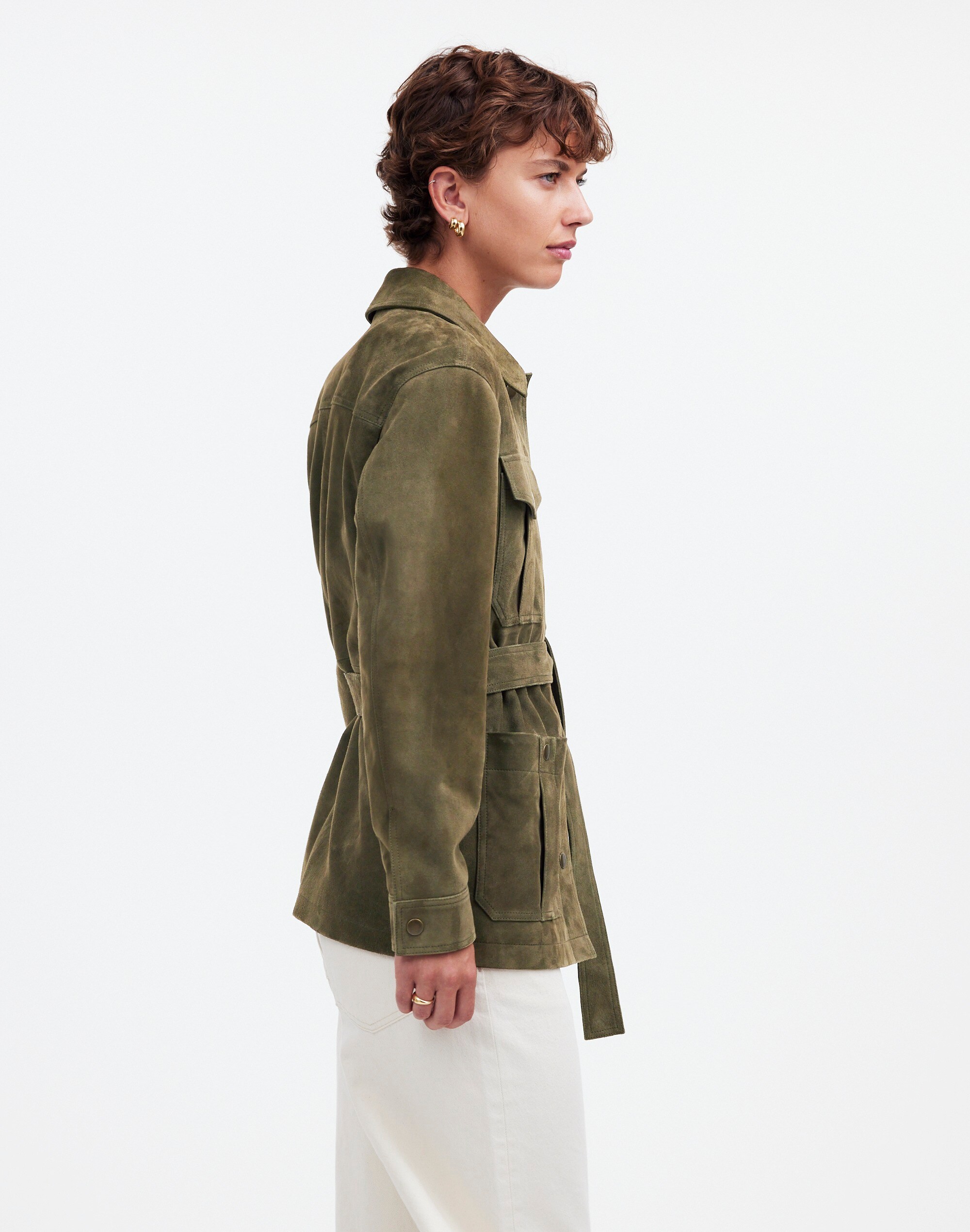 Belted Field Jacket Suede | Madewell