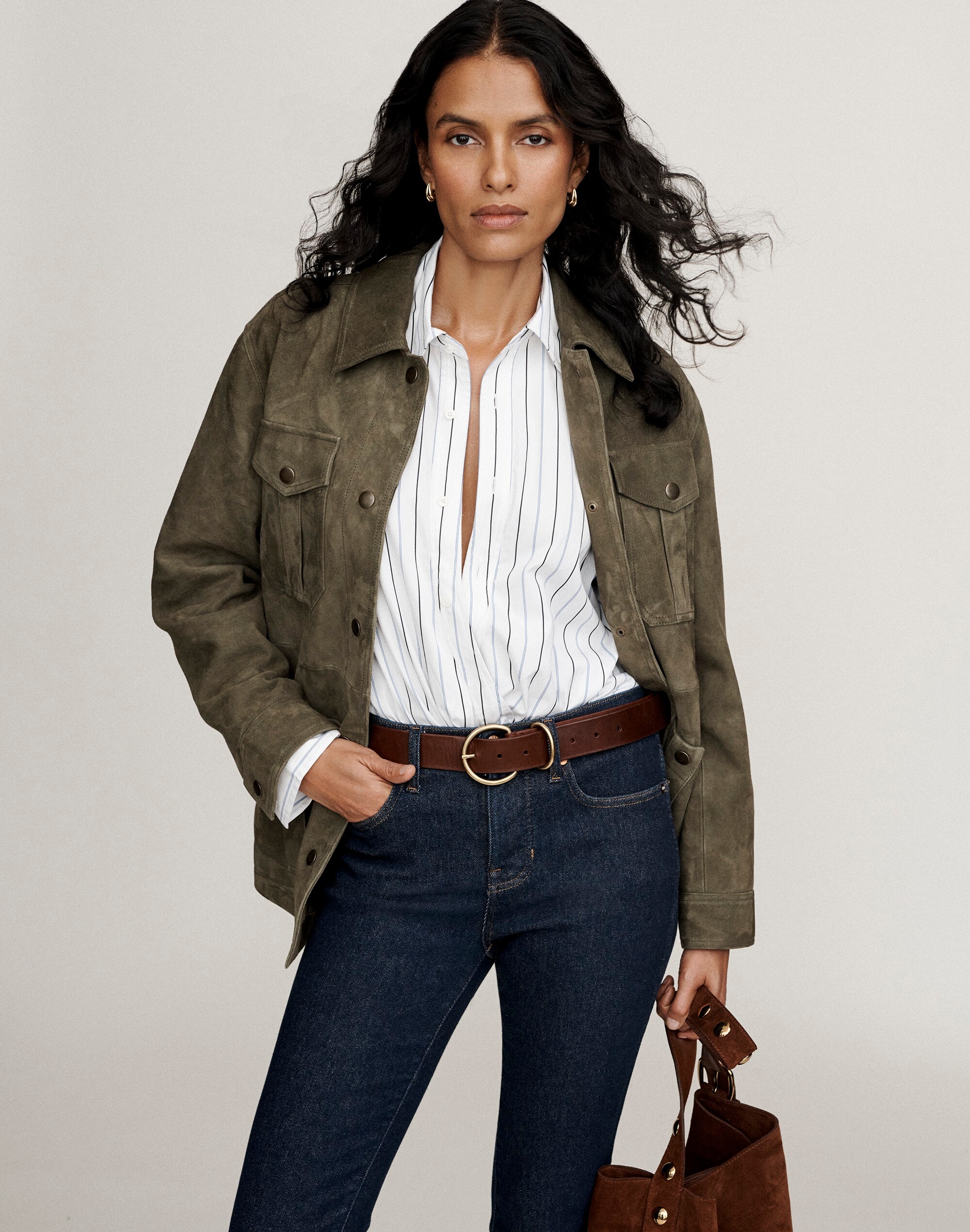 Belted Field Jacket Suede | Madewell