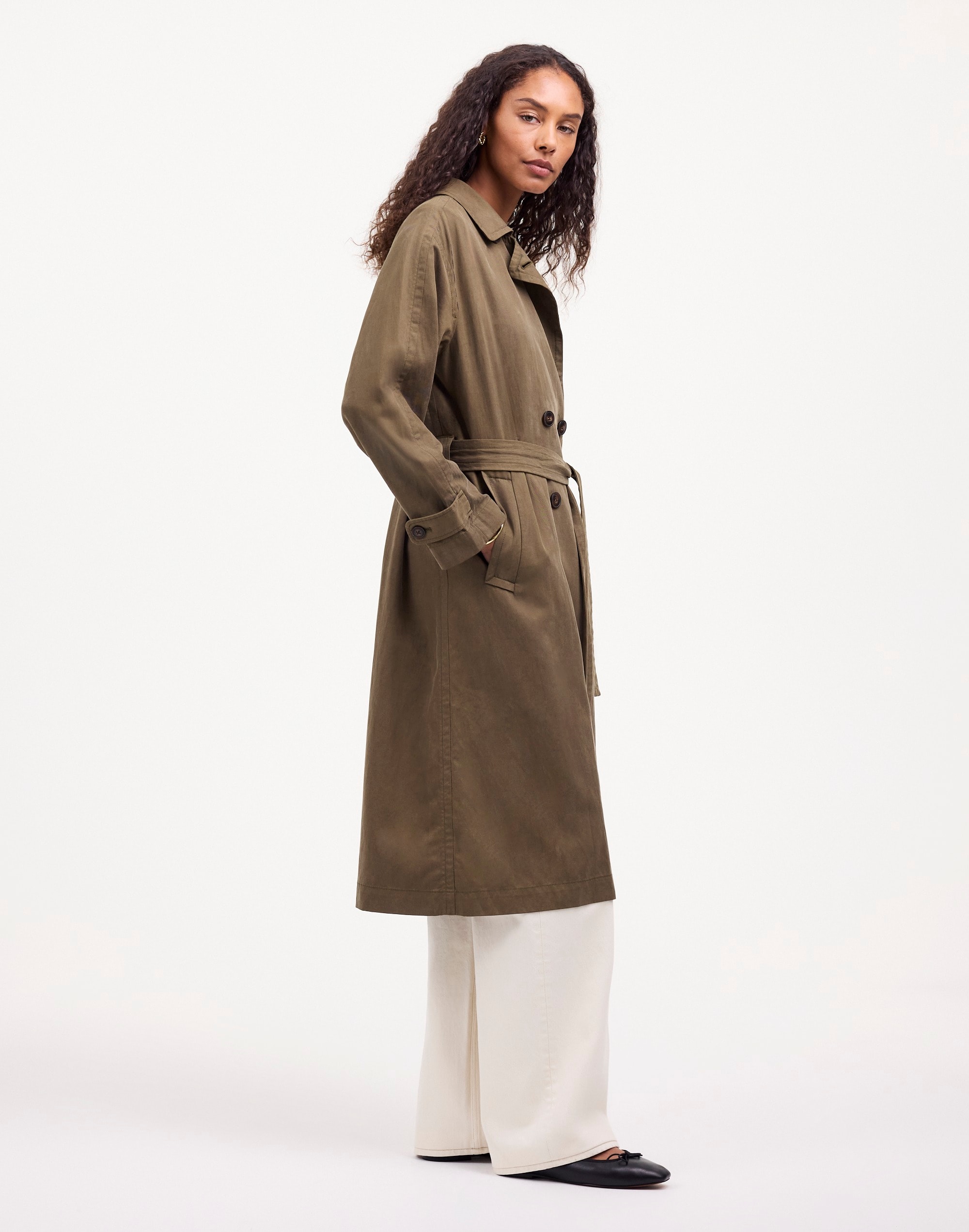 Belted Trench Coat in Drapey Twill | Madewell