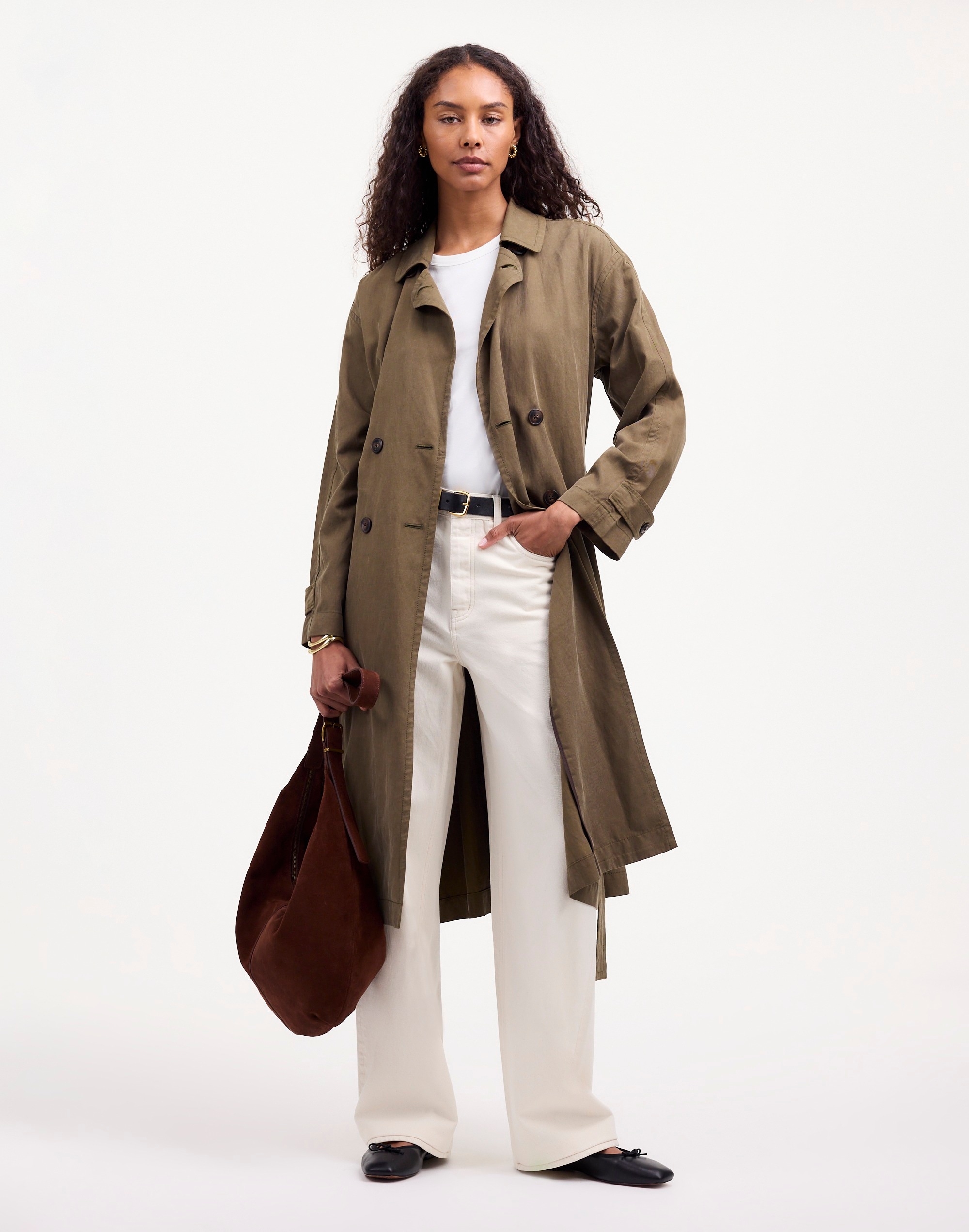 Belted Trench Coat in Drapey Twill | Madewell