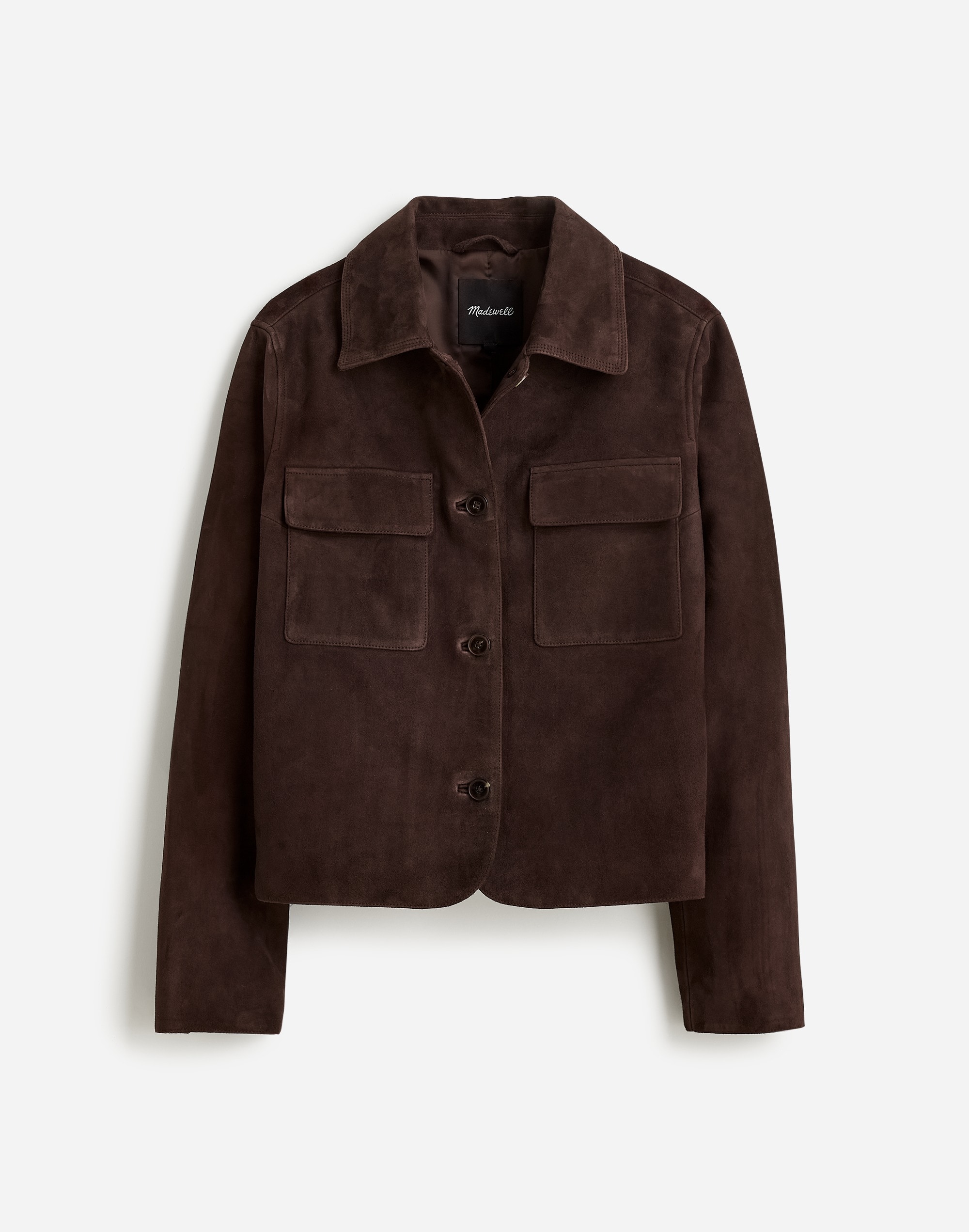 Stitched-Collar Shirt-Jacket Suede | Madewell